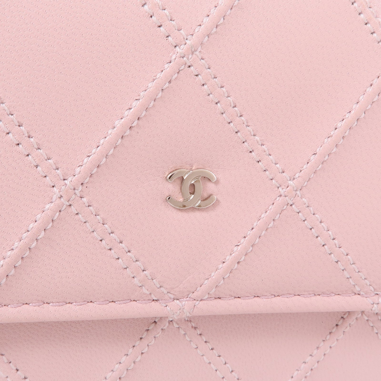 CHANEL 牛皮皮革Long Wallet銀扣長錢包