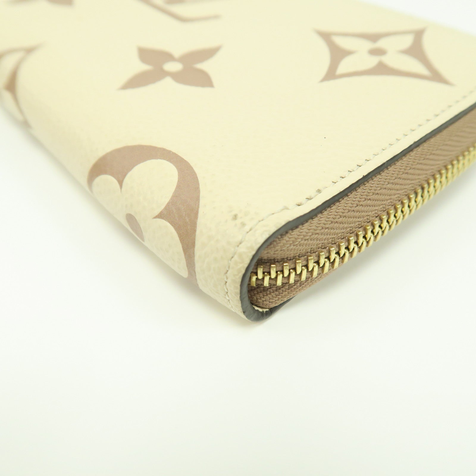 LOUIS VUITTON Monogram Empreinte Long Wallet金扣長錢包白色/啡色