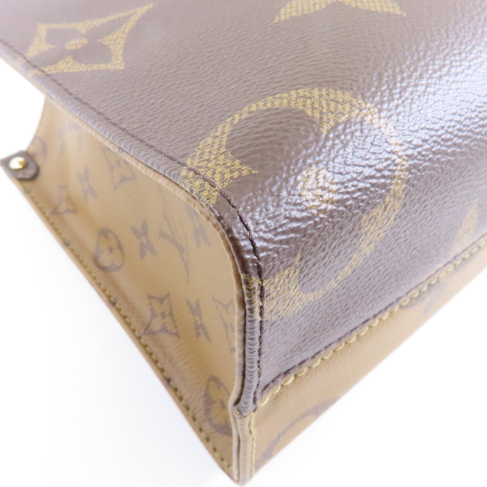 LOUIS VUITTON Monogram Giant Reverse OnTheGo PM金扣手挽肩背兩用袋啡色