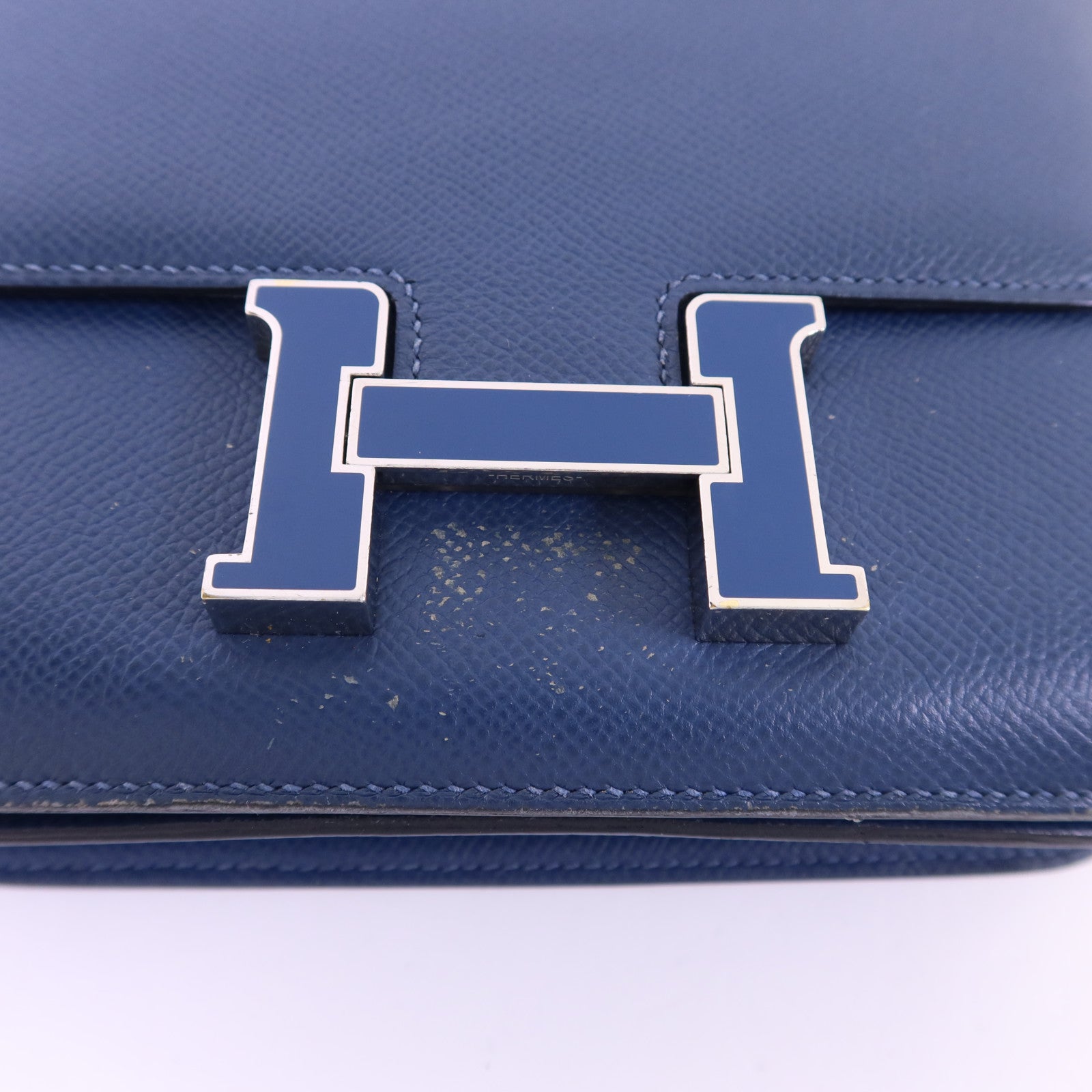 HERMES Epsom皮革Constance Mini銀扣肩背袋