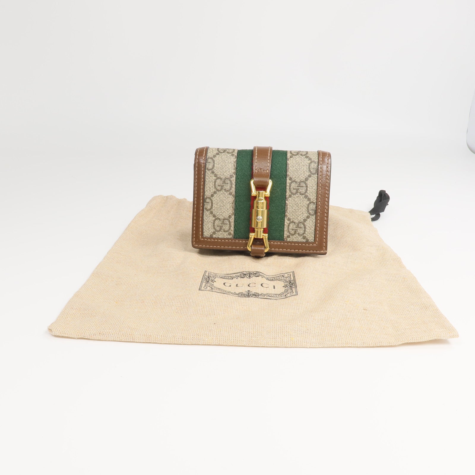 GUCCI 塗層帆布Jackie 1961 Card Case Wallet錢包