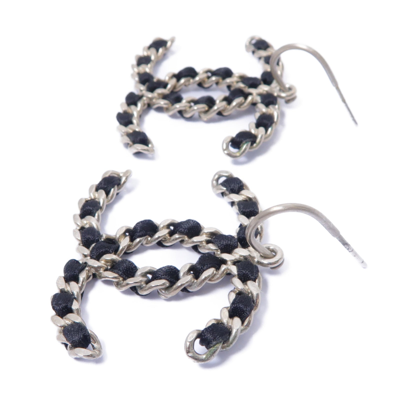 CHANEL 金屬Earrings耳環黑色/銀色