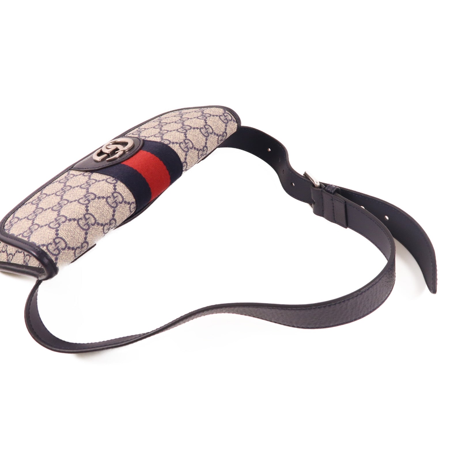 GUCCI 塗層帆布Ophidia GG Supreme銀扣腰包