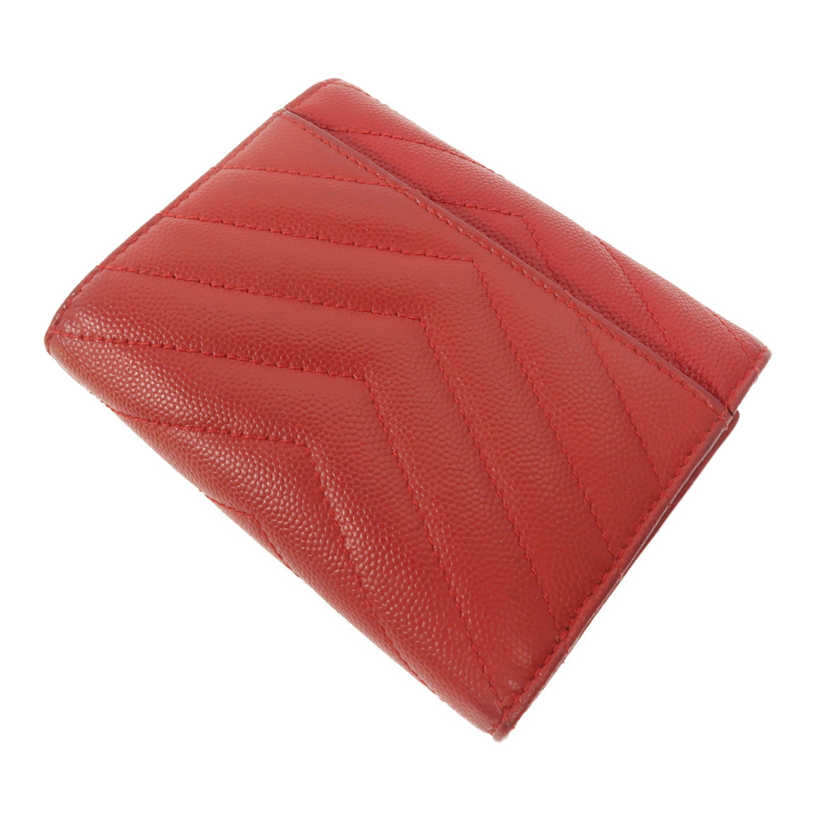 SAINT LAURENT 羊皮皮革Cassandre Compact Tri Fold錢包