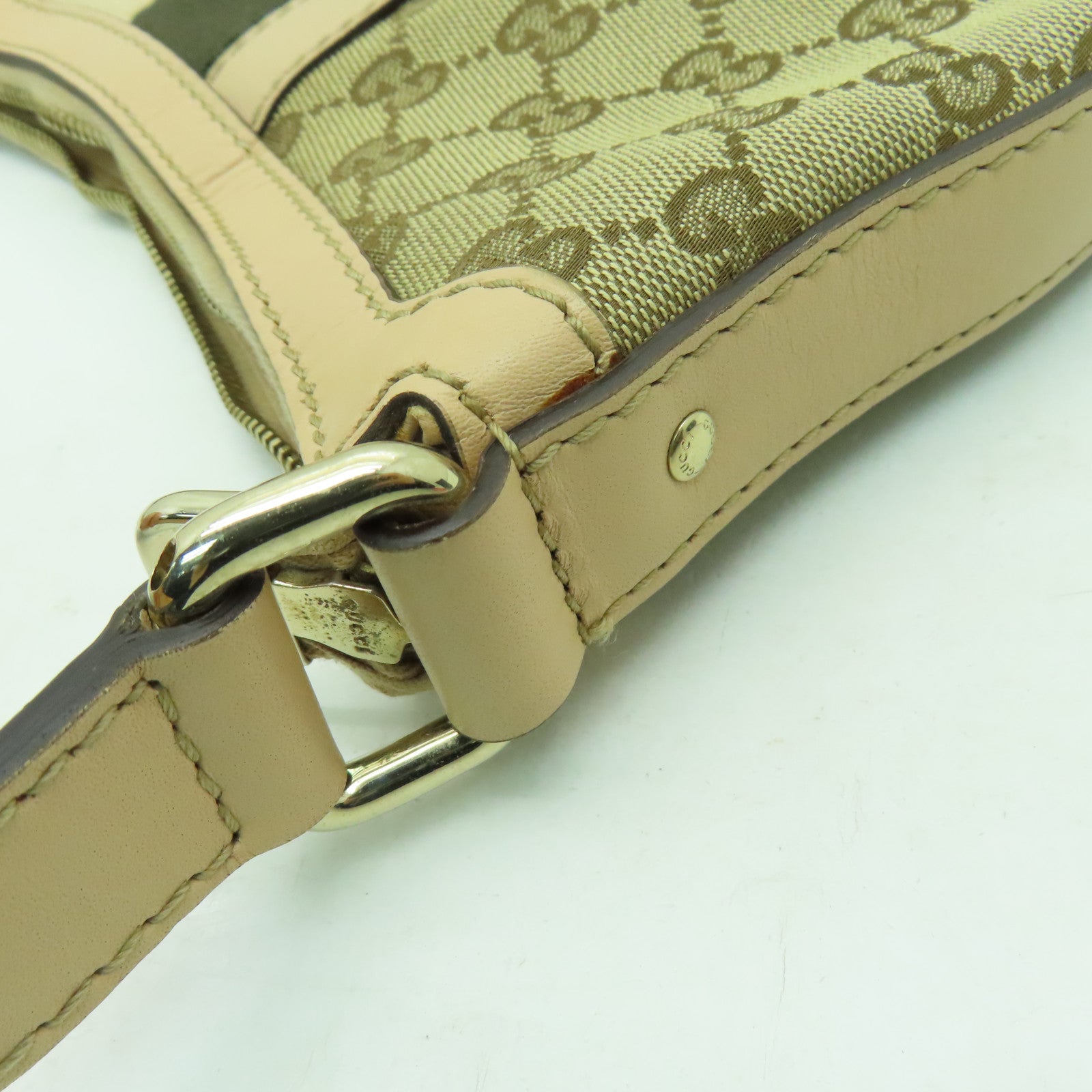 GUCCI 【激減優惠】帆布Shoulder Bag金扣肩背袋米色