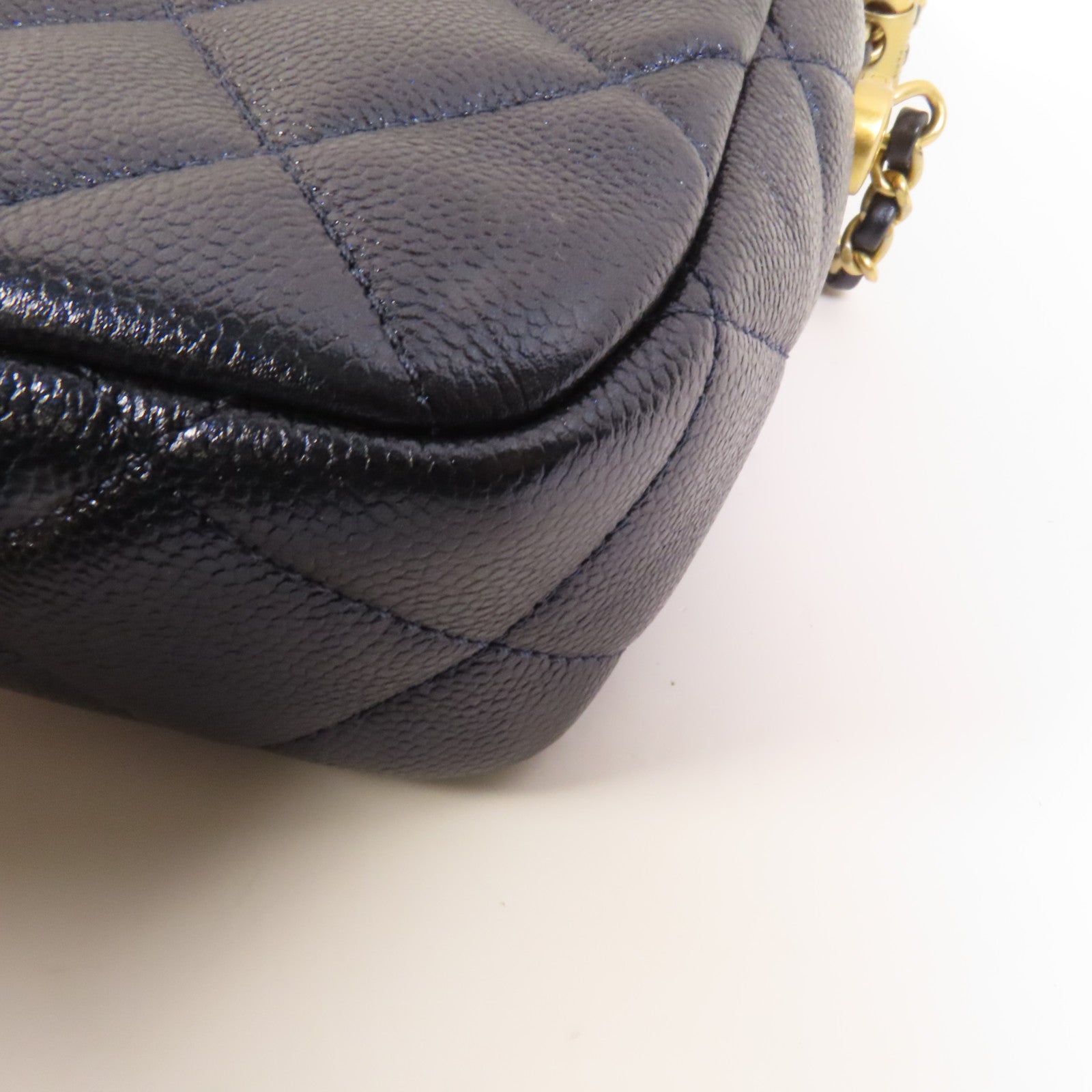 CHANEL 牛皮皮革Camera Bag金扣鏈帶肩背袋