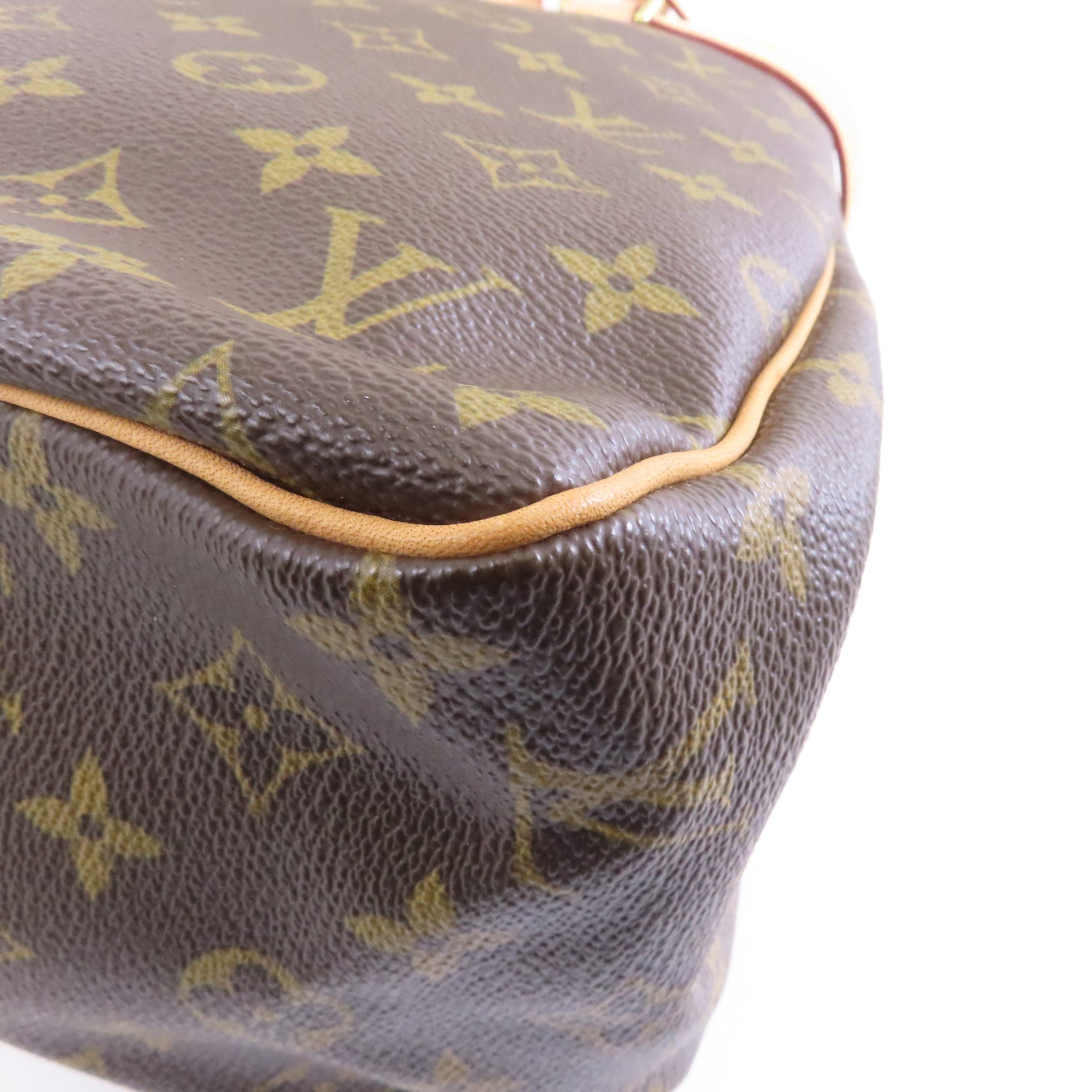 LOUIS VUITTON Monogram Batignolles Vertical金扣手挽袋棕色