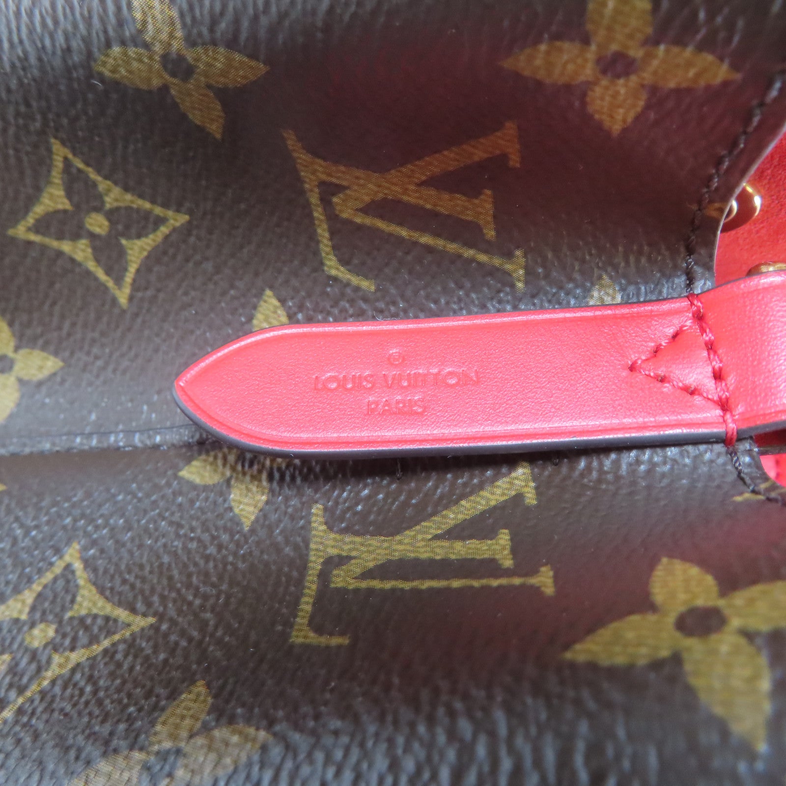 LOUIS VUITTON Monogram Neo Noe MM金扣肩背袋紅色/啡色