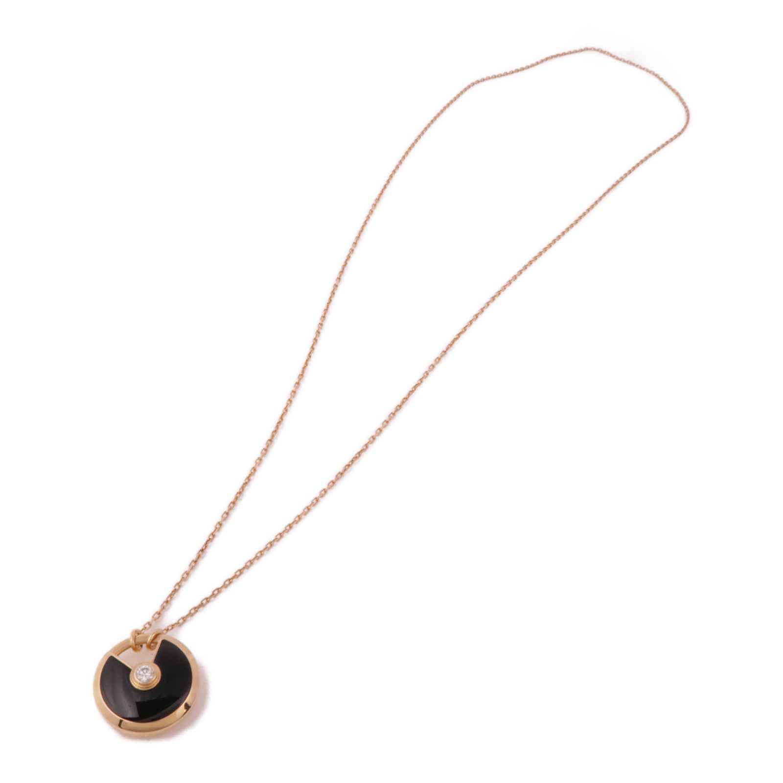 CARTIER 【激減優惠】18K玫瑰金Amulette De Cartier黑瑪瑙//鑽石項鍊