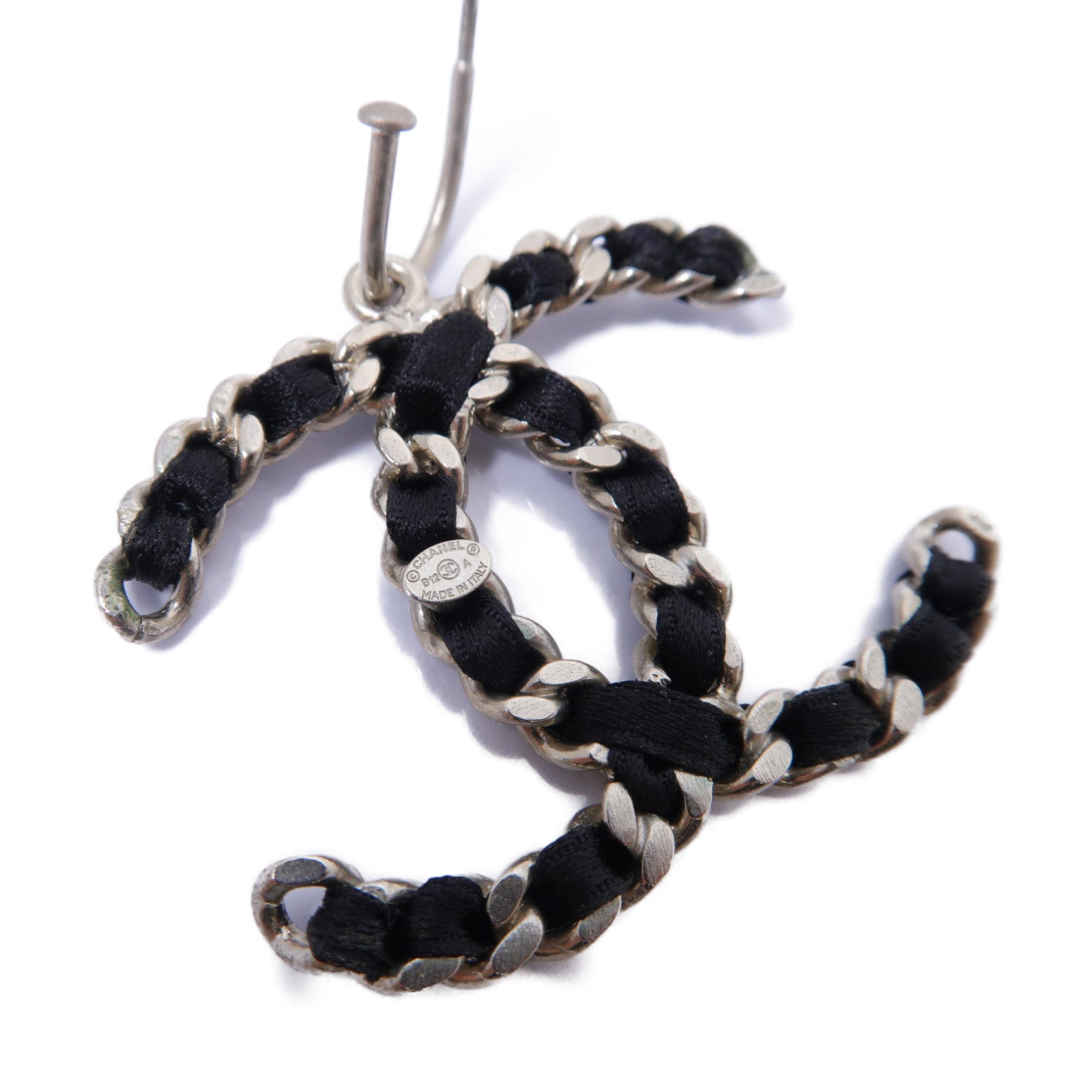 CHANEL 金屬Earrings耳環黑色/銀色