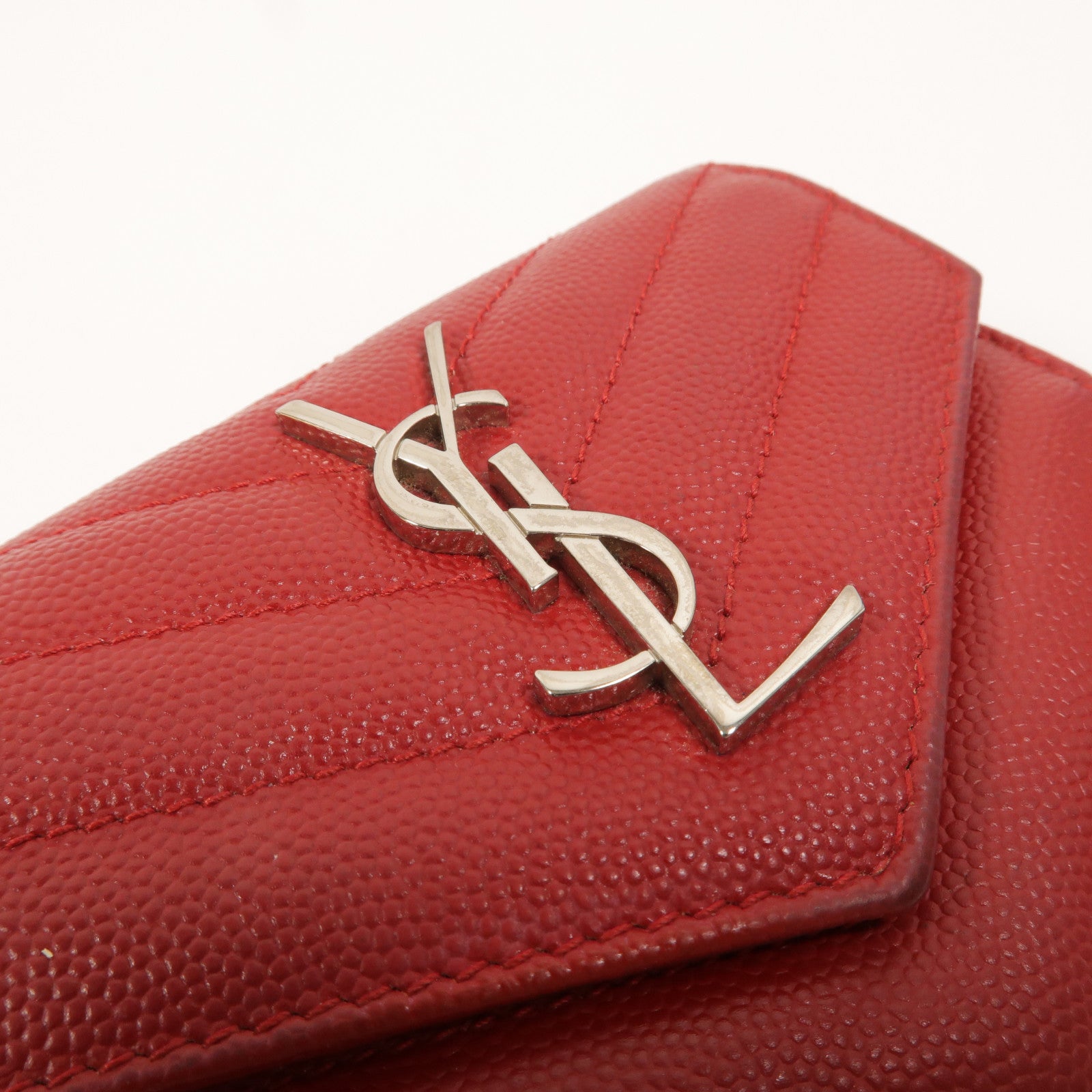 SAINT LAURENT 羊皮皮革Cassandre Compact Tri Fold錢包