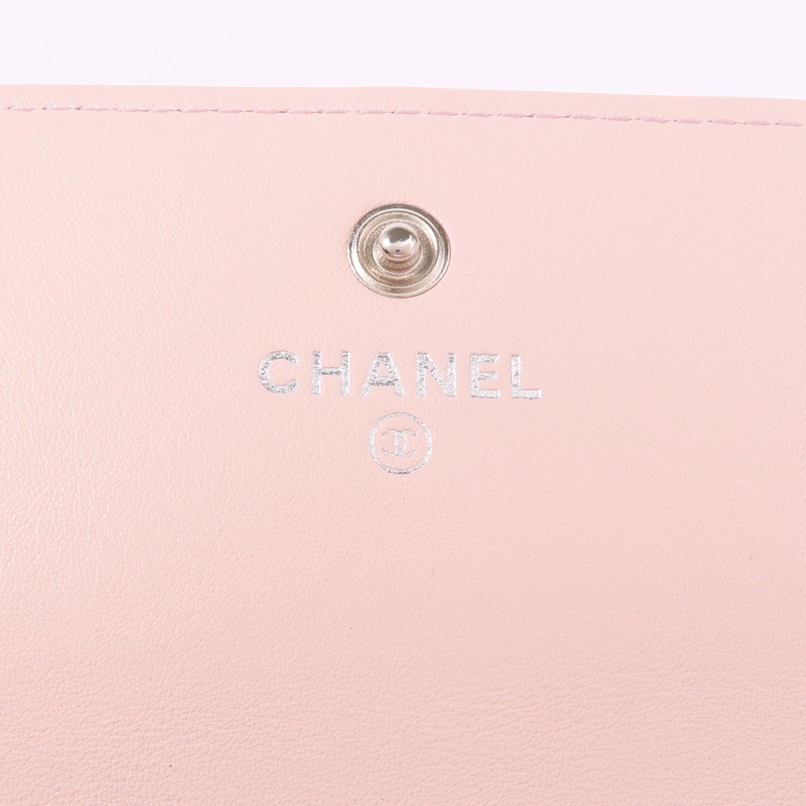 CHANEL 牛皮皮革Long Wallet銀扣長錢包