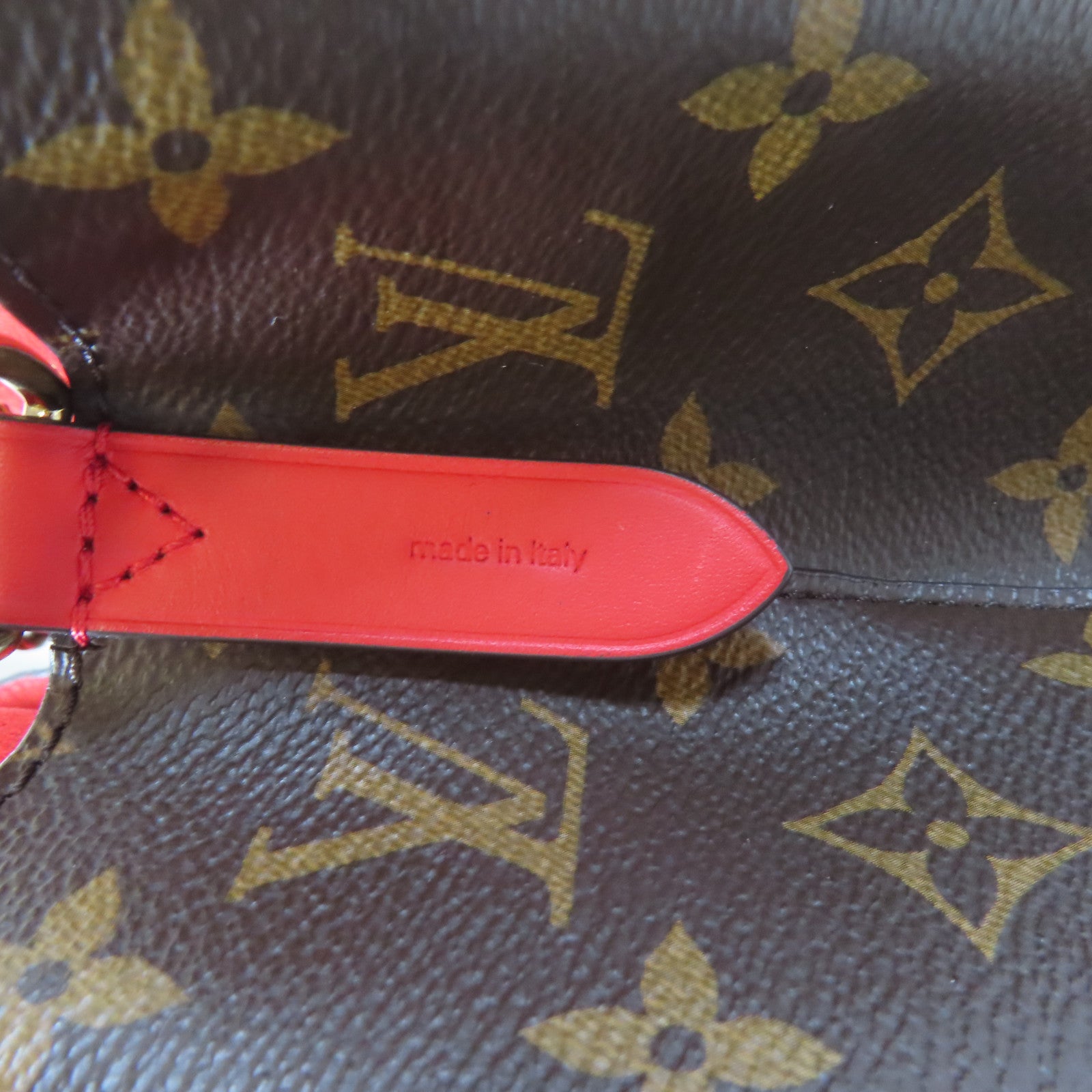 LOUIS VUITTON Monogram Neo Noe MM金扣肩背袋紅色/啡色