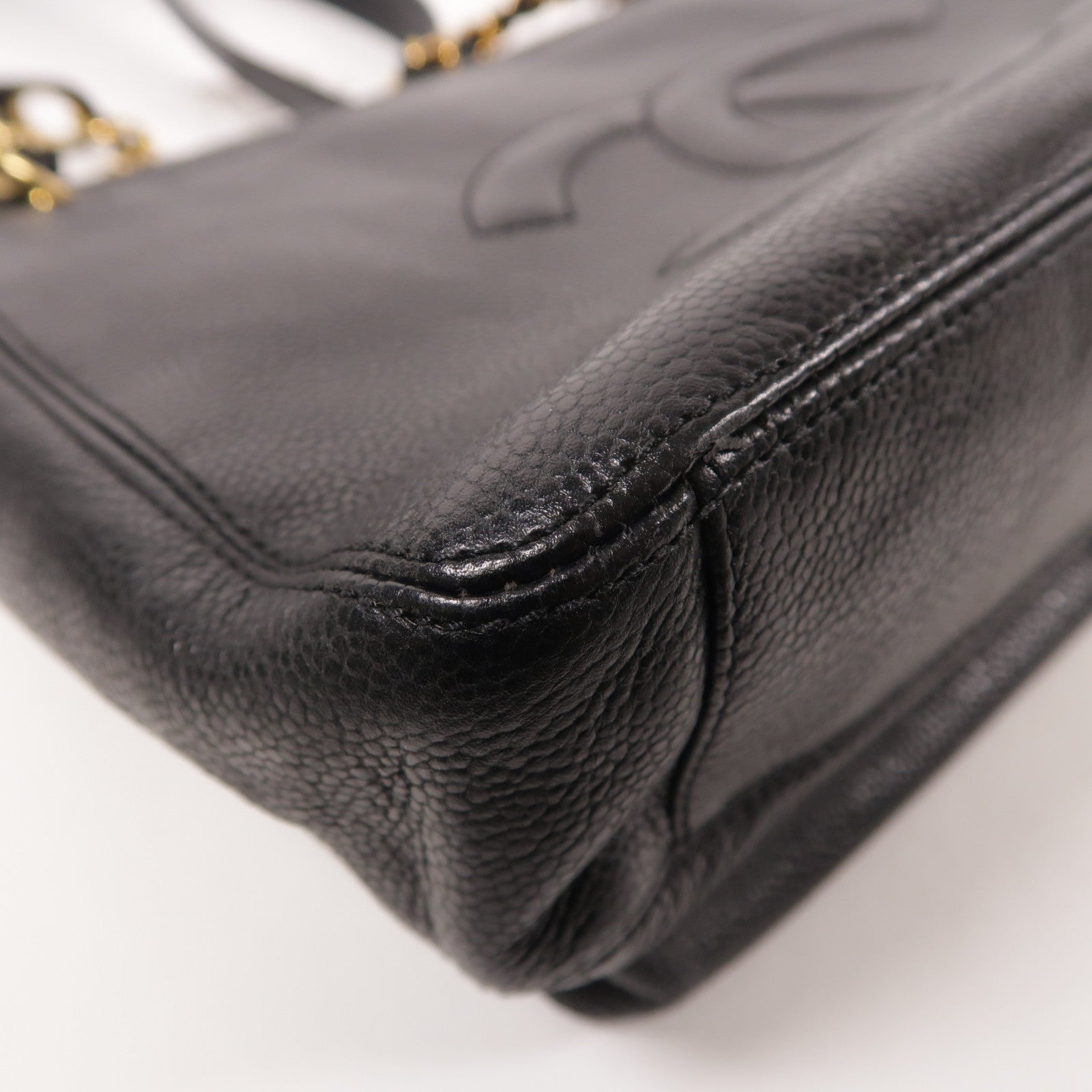 CHANEL 牛皮皮革Chain Shoulder金扣肩背袋