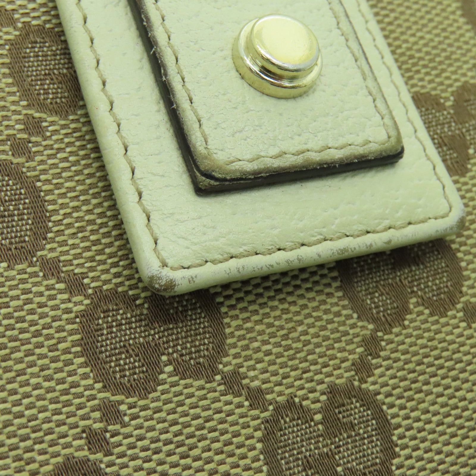 GUCCI 帆布Long Wallet金扣长钱包米色/白色