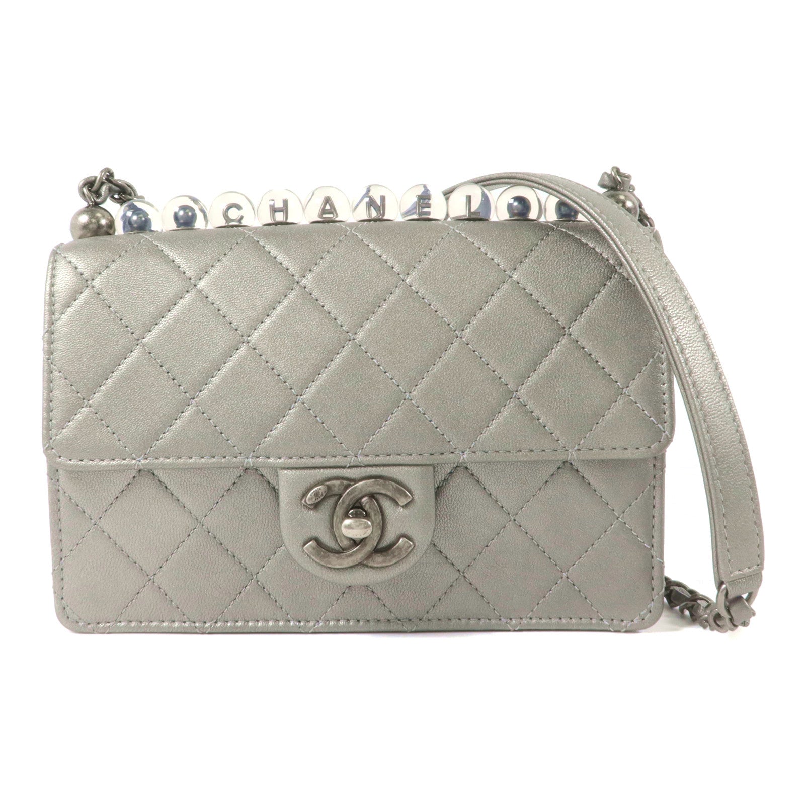 CHANEL 牛皮皮革Matelasse Small Flap Bag鏈帶肩背袋