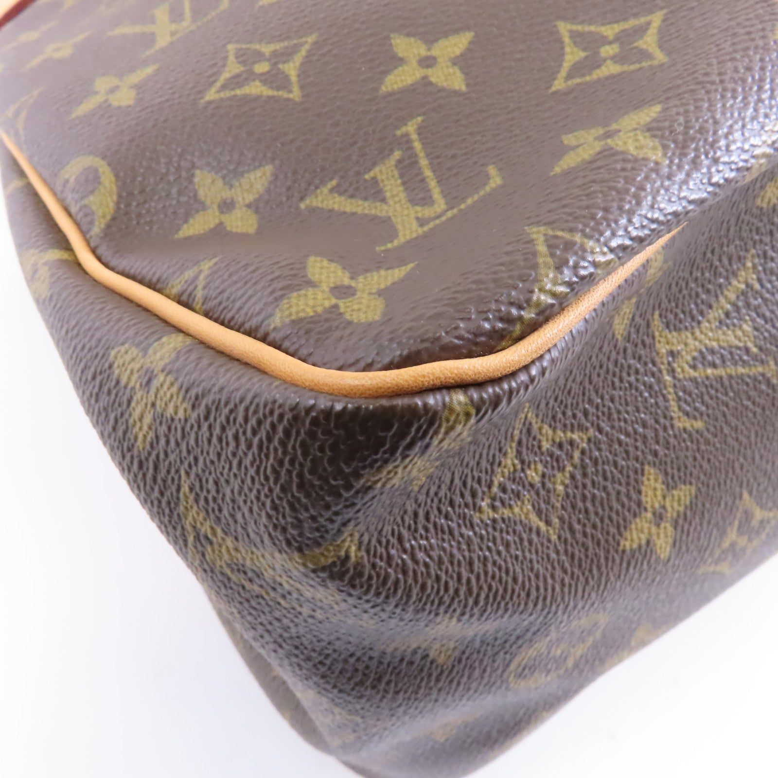 LOUIS VUITTON Monogram Batignolles Vertical金扣手挽袋棕色