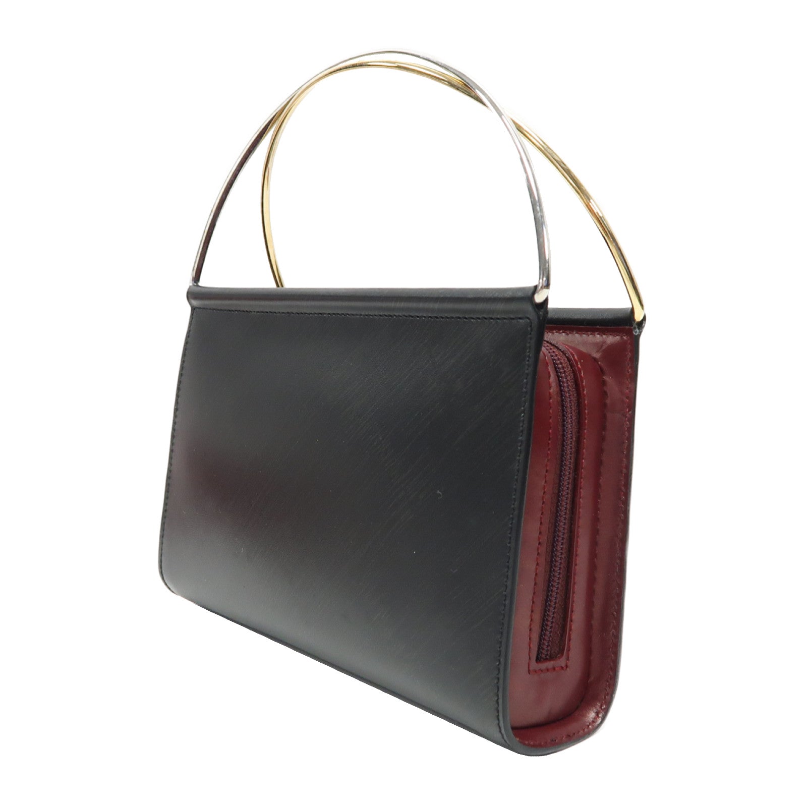 CARTIER 皮革Hand Bag金扣手挽袋黑色