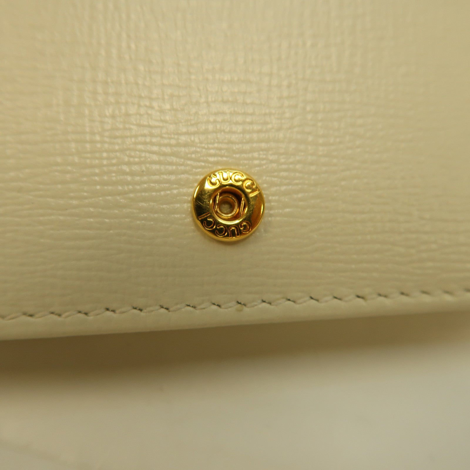 GUCCI 塗層帆布/牛皮皮革Gucci Horsebit金扣卡片套米色