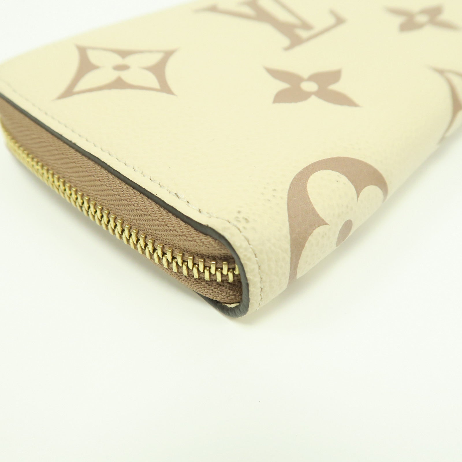 LOUIS VUITTON Monogram Empreinte Long Wallet金扣長錢包白色/啡色