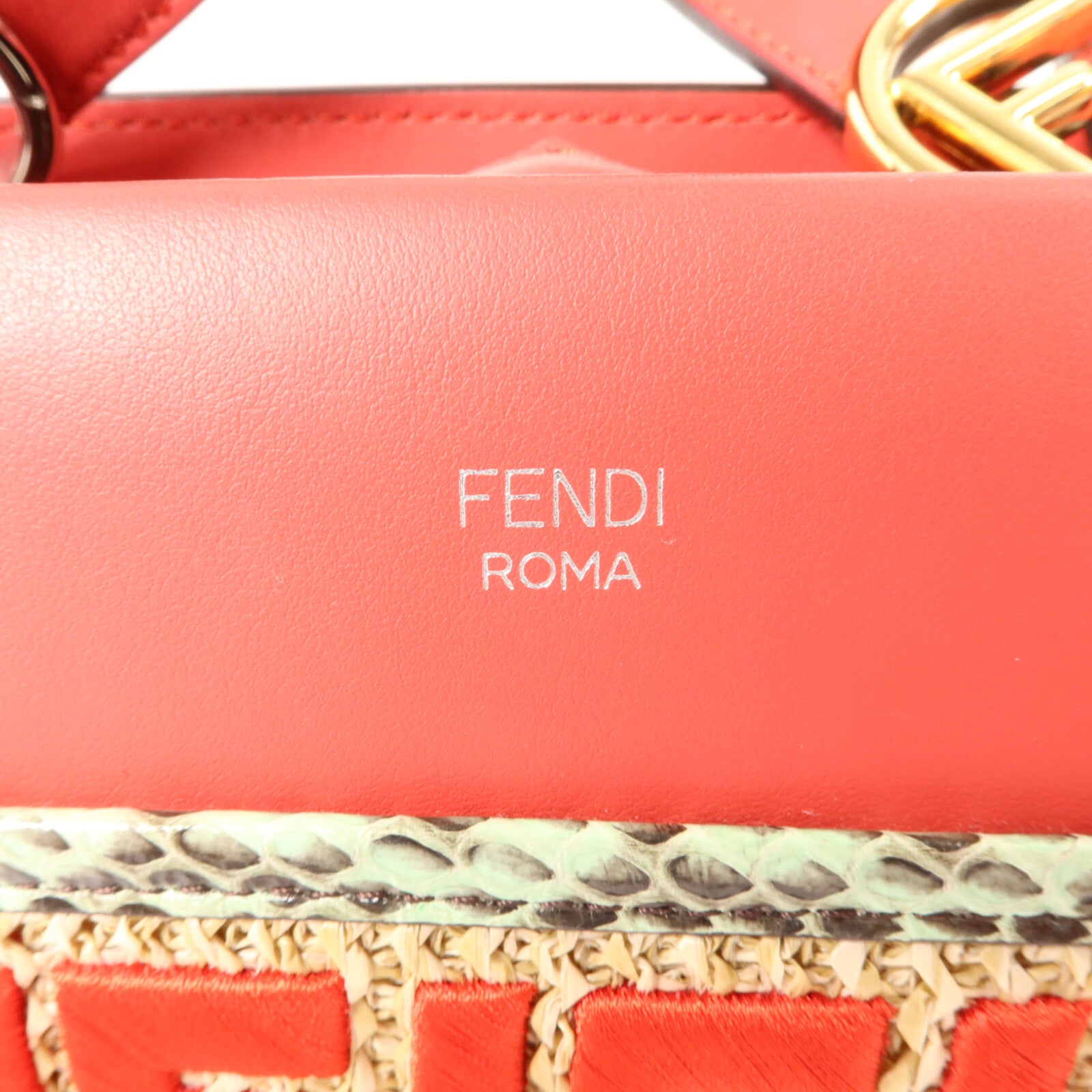 FENDI 牛皮/蛇皮皮革Runaway手挽肩背兩用袋
