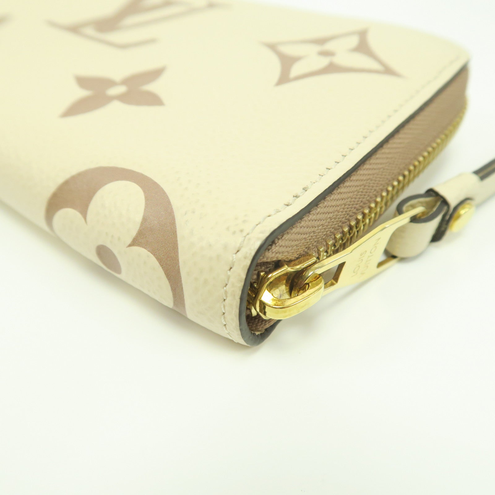 LOUIS VUITTON Monogram Empreinte Long Wallet金扣長錢包白色/啡色