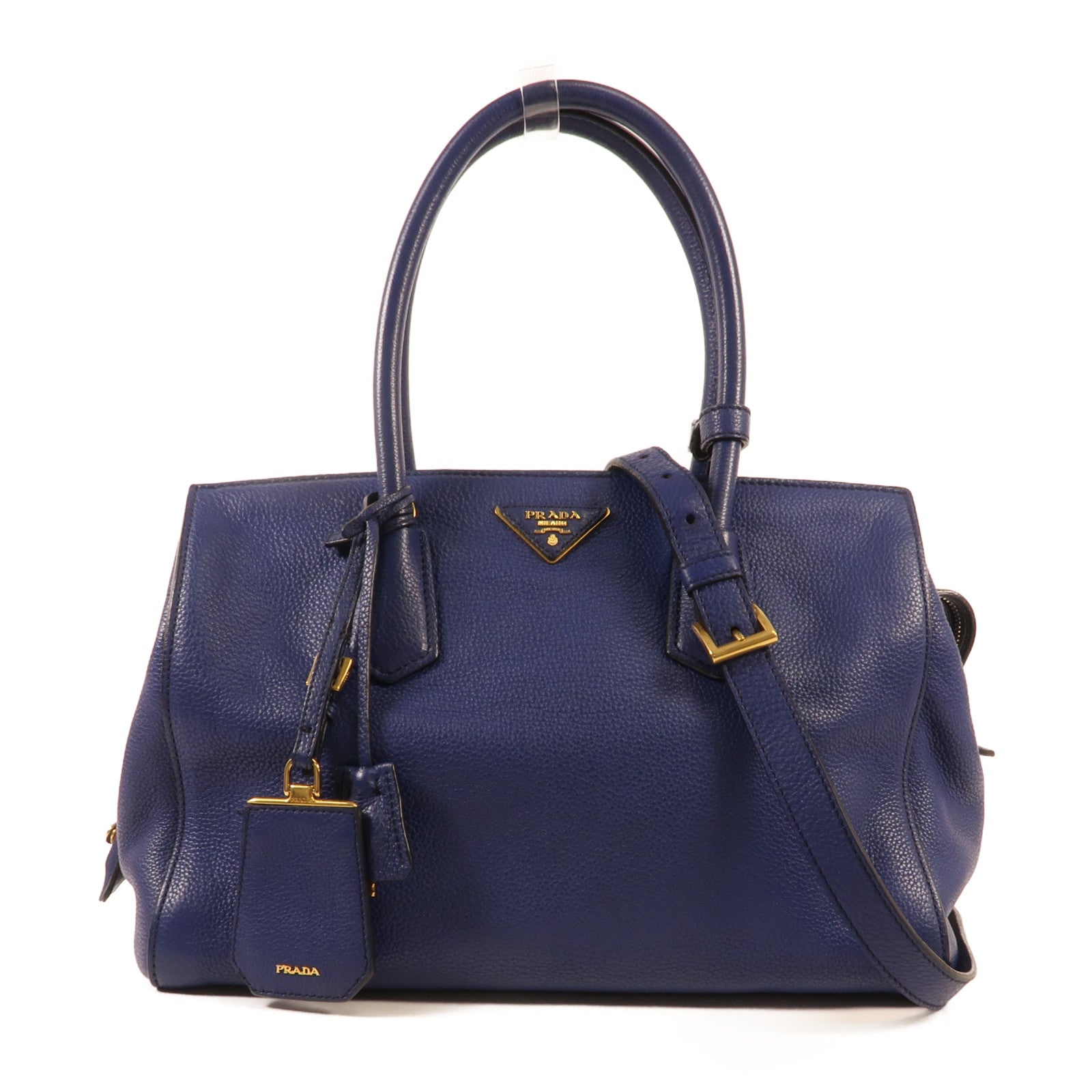 PRADA 牛皮皮革2 way Shoulder金扣手挽肩背兩用袋