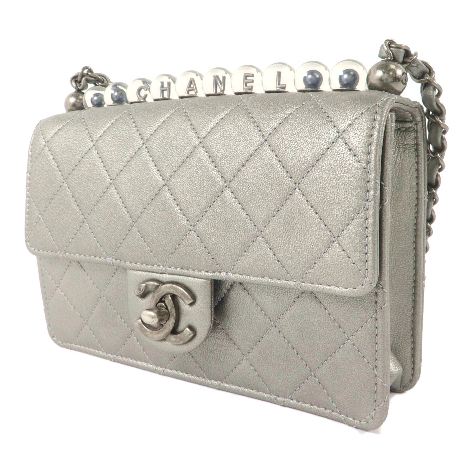 CHANEL 牛皮皮革Matelasse Small Flap Bag鏈帶肩背袋