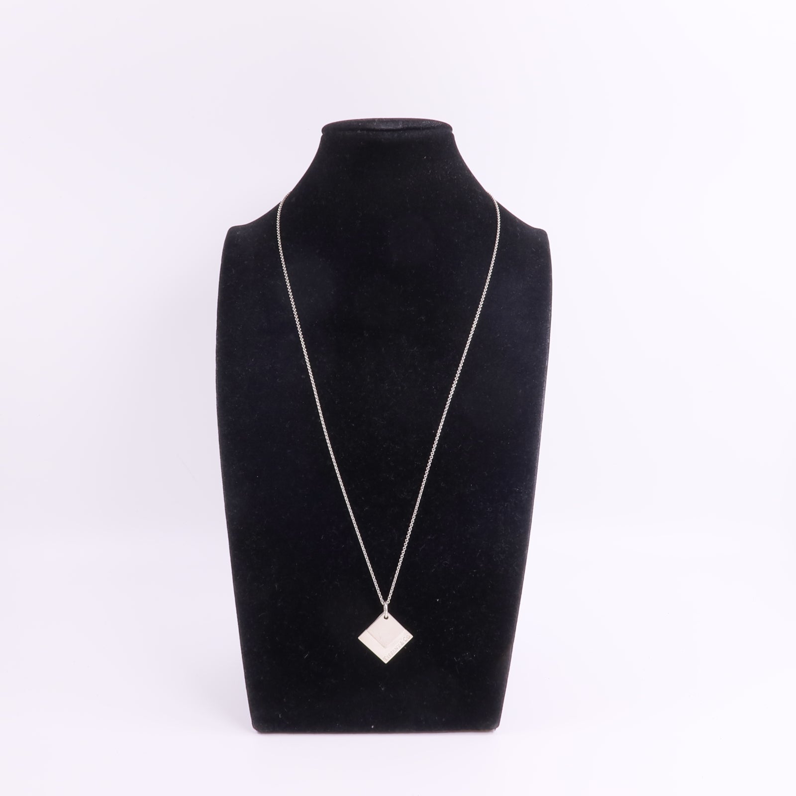 TIFFANY＆CO 925純銀Double Square Pendant項鍊
