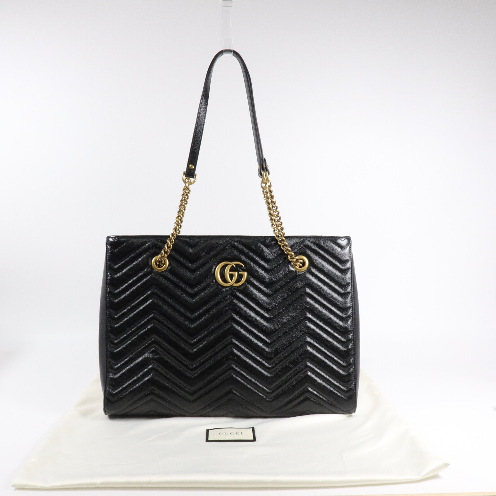 GUCCI 牛皮皮革GG Marmont Chain Tote肩背袋/手挽袋