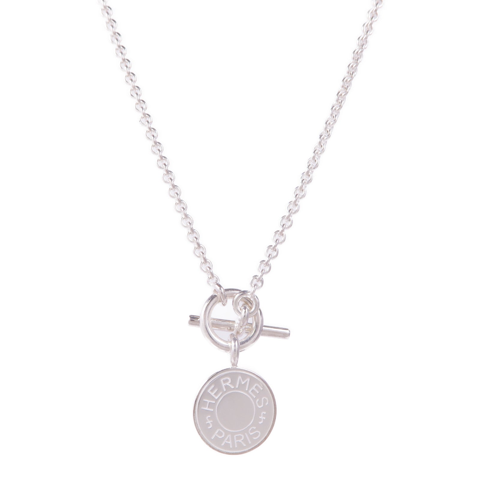 HERMES 925純銀Amulettes Hermès Ex-Libris Pendant項鍊