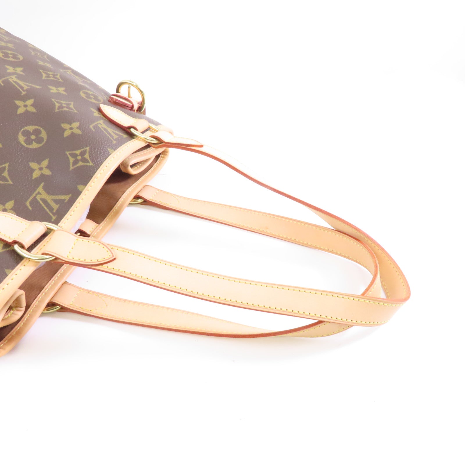 LOUIS VUITTON Monogram Batignolles Vertical金扣手挽袋棕色