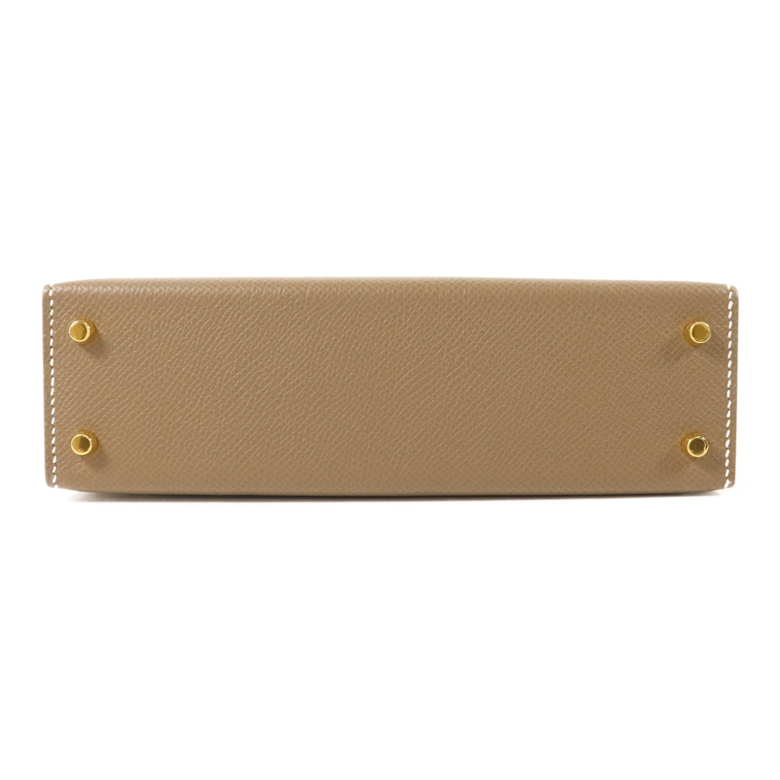 HERMES Epsom皮革Mini Kelly II金扣手挽肩背兩用袋Etoupe
