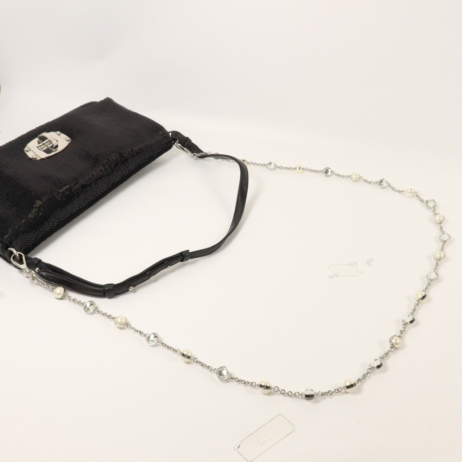Miu Miu 珠片Shoulder Bag鏈帶手挽肩背兩用袋
