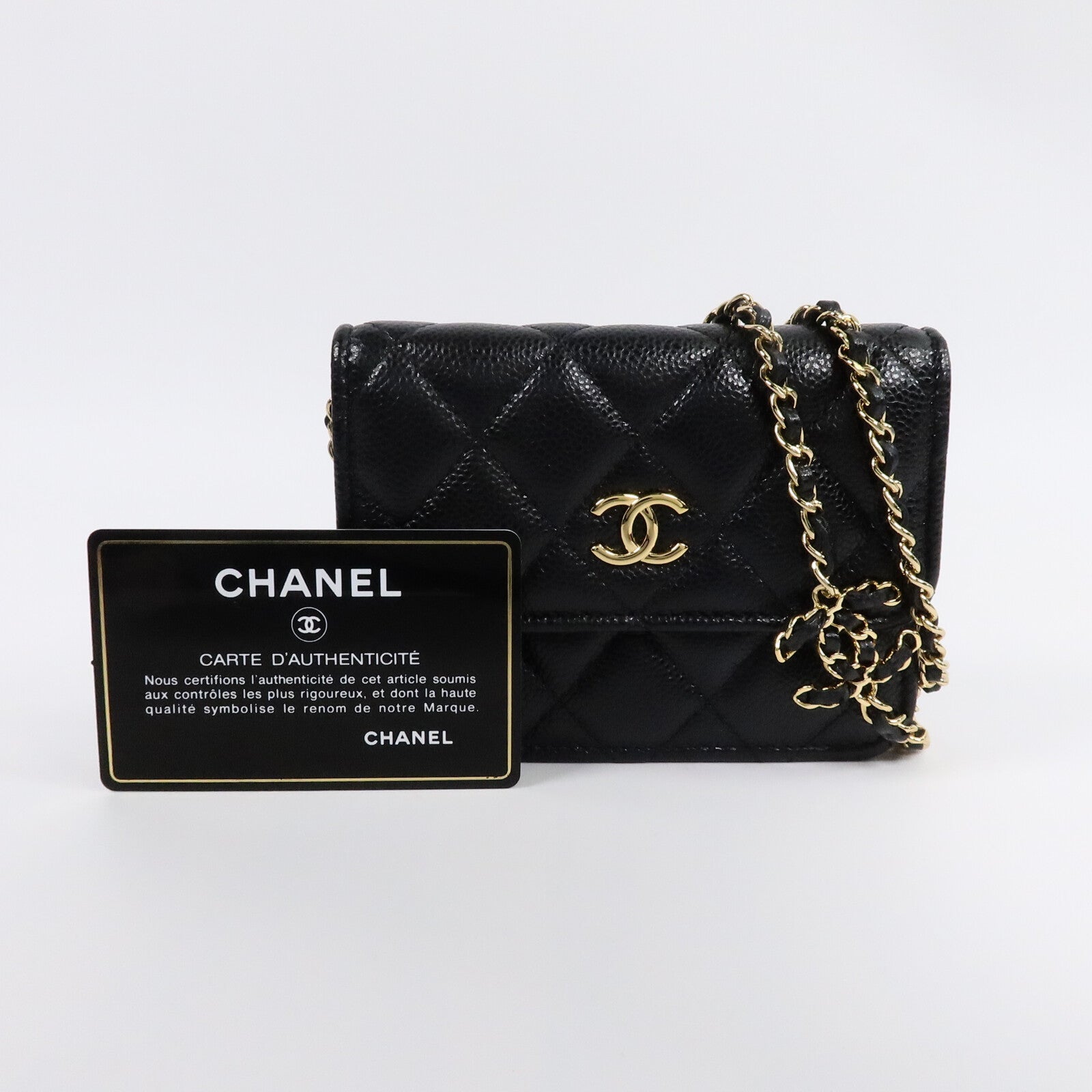 CHANEL 牛皮皮革Mini Walllet On Chain鏈帶肩背袋