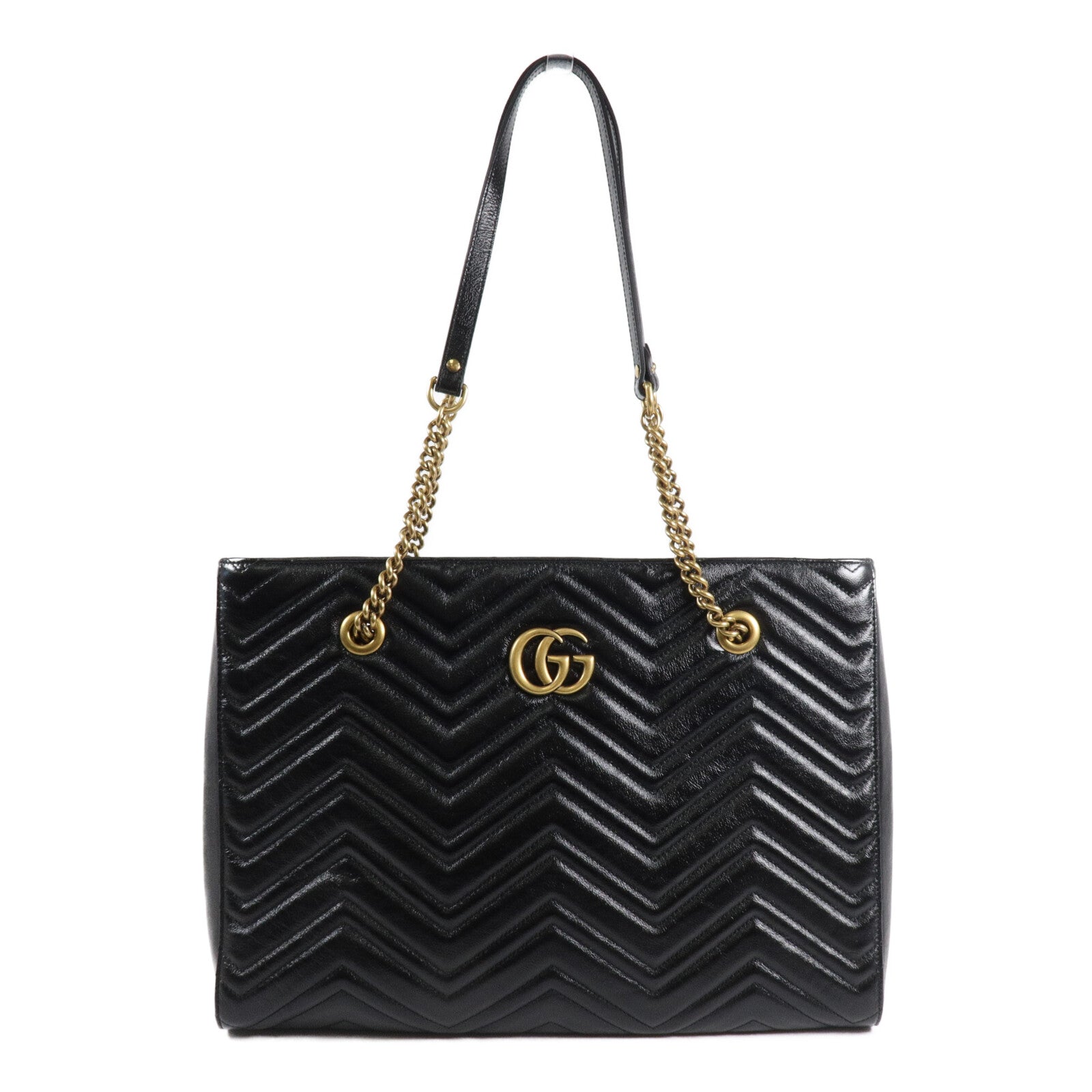 GUCCI 牛皮皮革GG Marmont Chain Tote肩背袋/手挽袋