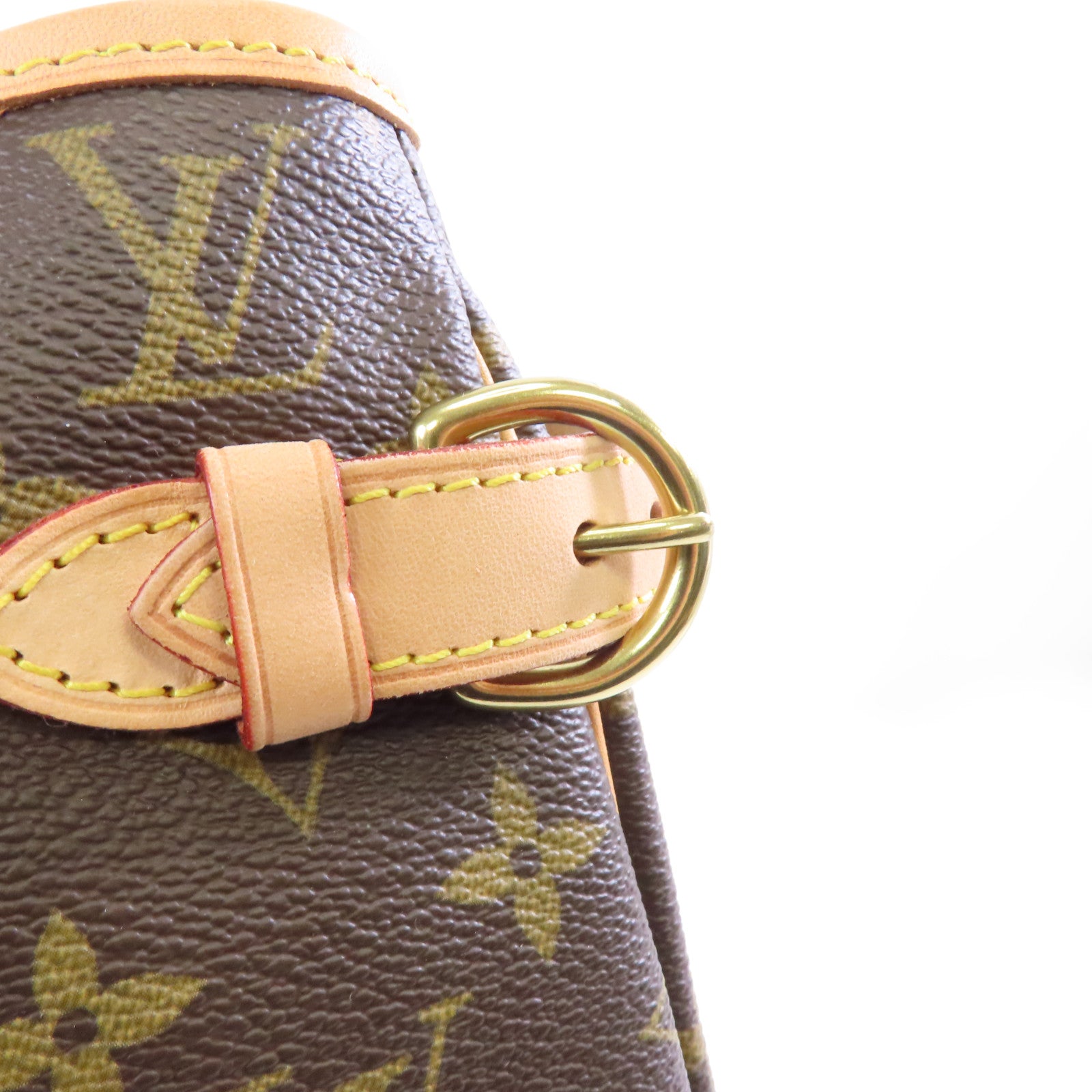LOUIS VUITTON Monogram Batignolles Vertical金扣手挽袋棕色