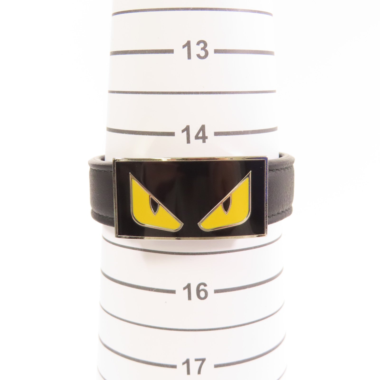 FENDI 【激減優惠】牛皮皮革Bracelet/Bangle銀扣手鐲黑色