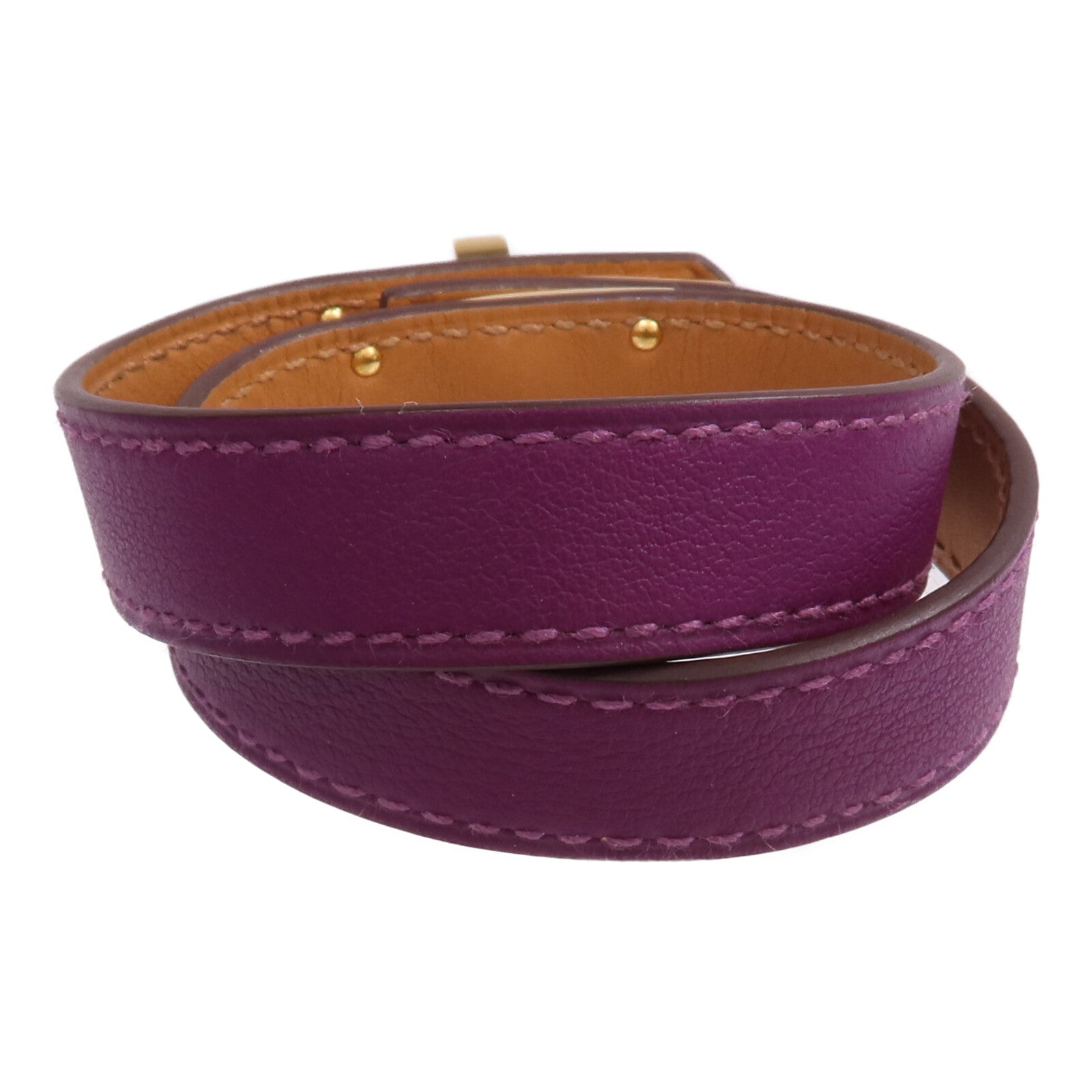 HERMES Swift皮革Kelly Double Tour Bracelet金扣手鐲