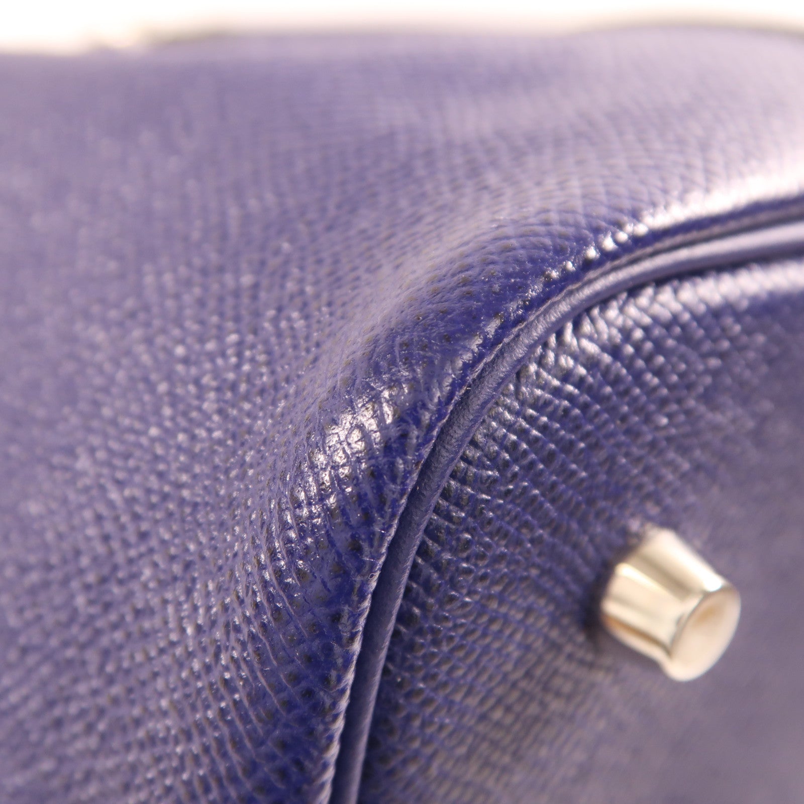 HERMES Epsom皮革Picotin MM銀扣手挽袋Bleu Encre
