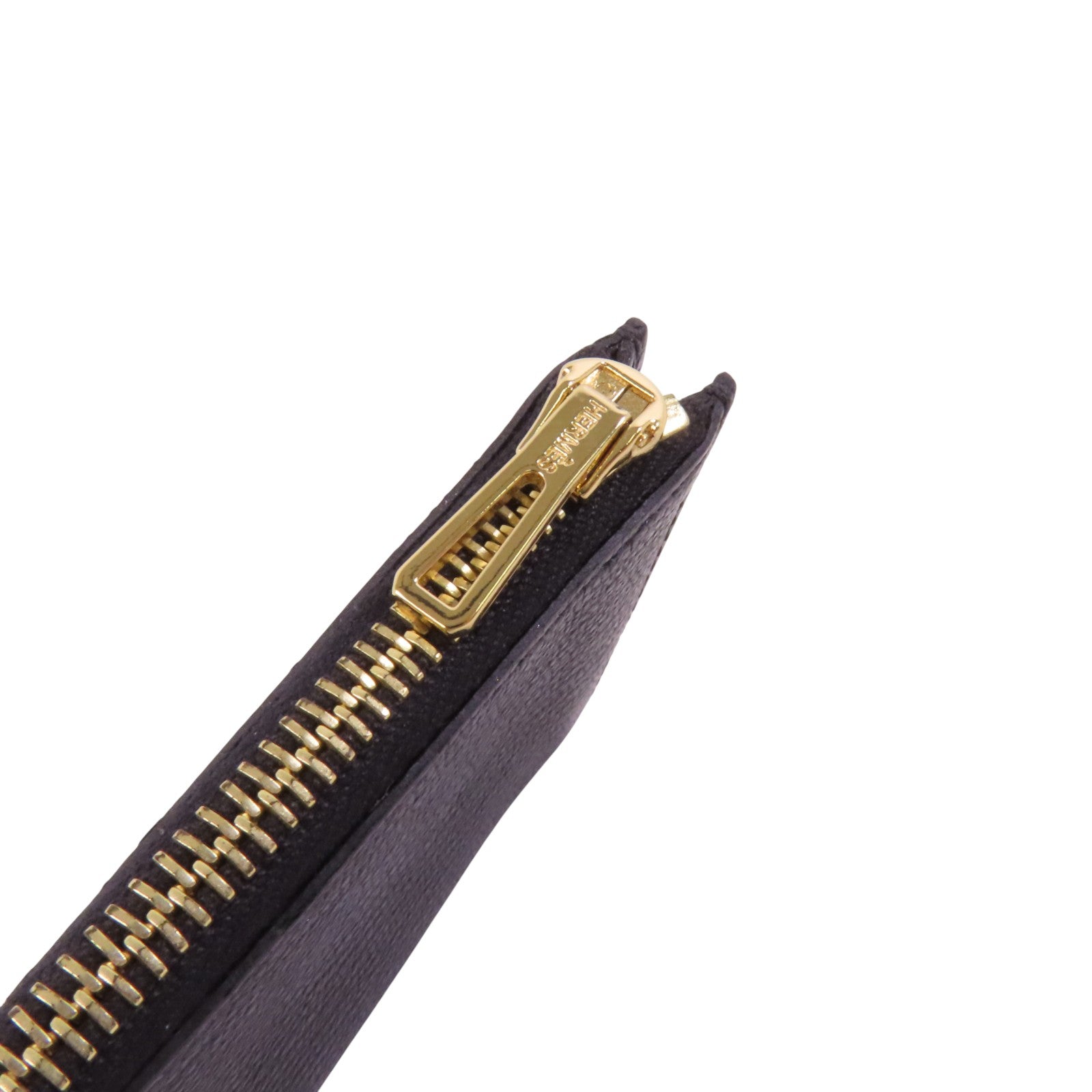 HERMES Chevre皮革Roulis Slim金扣短錢包