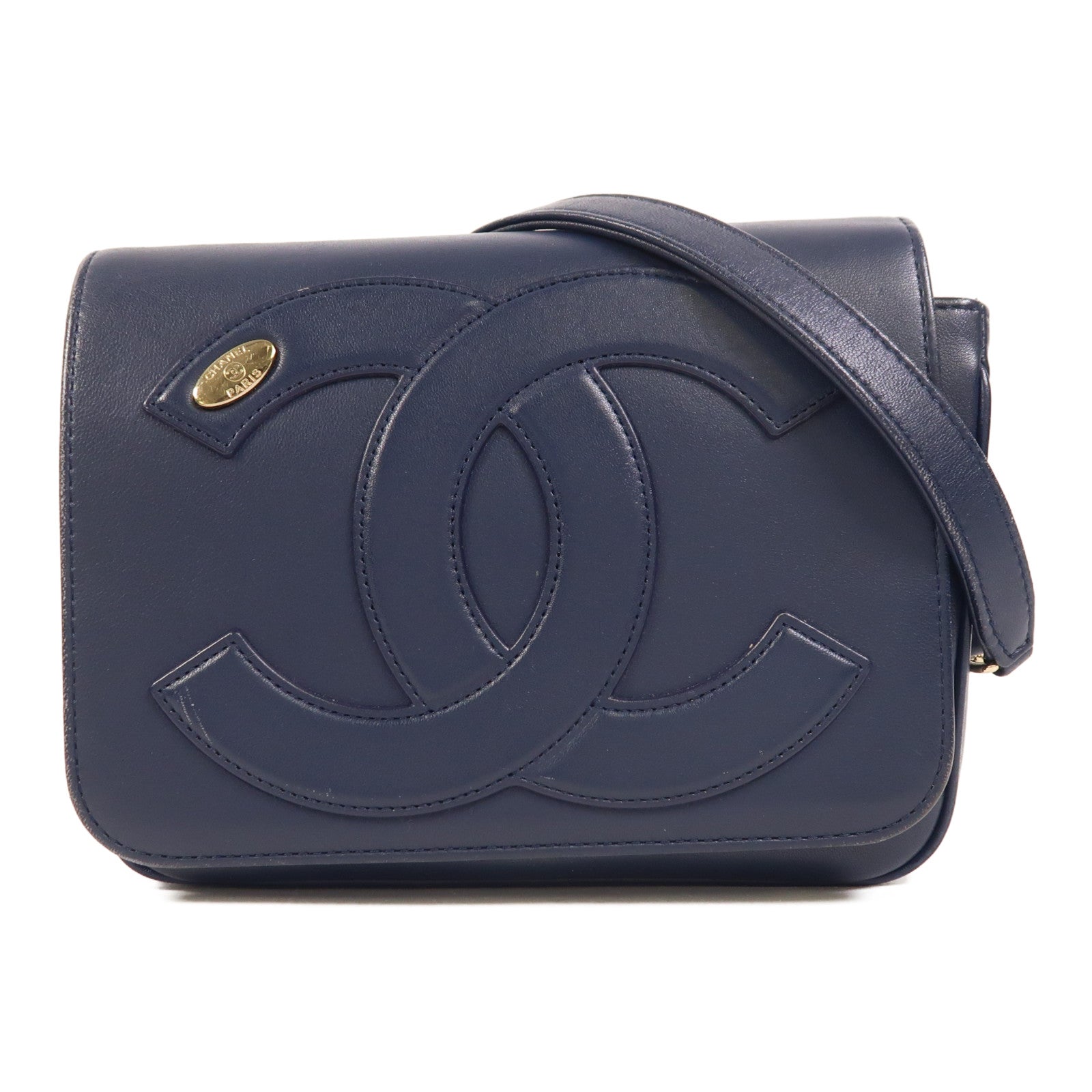 CHANEL 【激減優惠】羊皮皮革CC Mania Flap Bag金扣鏈帶肩背袋