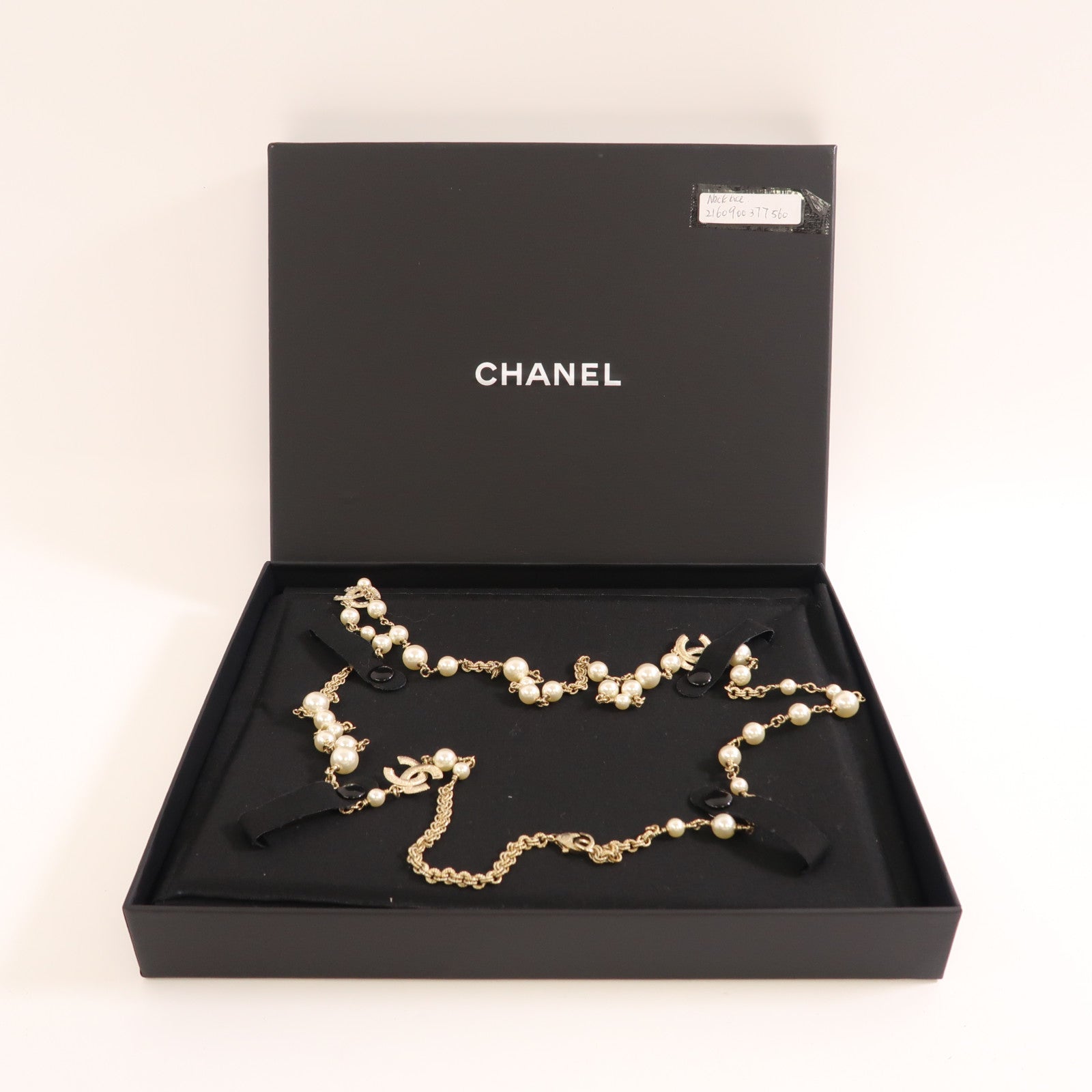 CHANEL 金屬/PVC Pearl Necklace項鍊