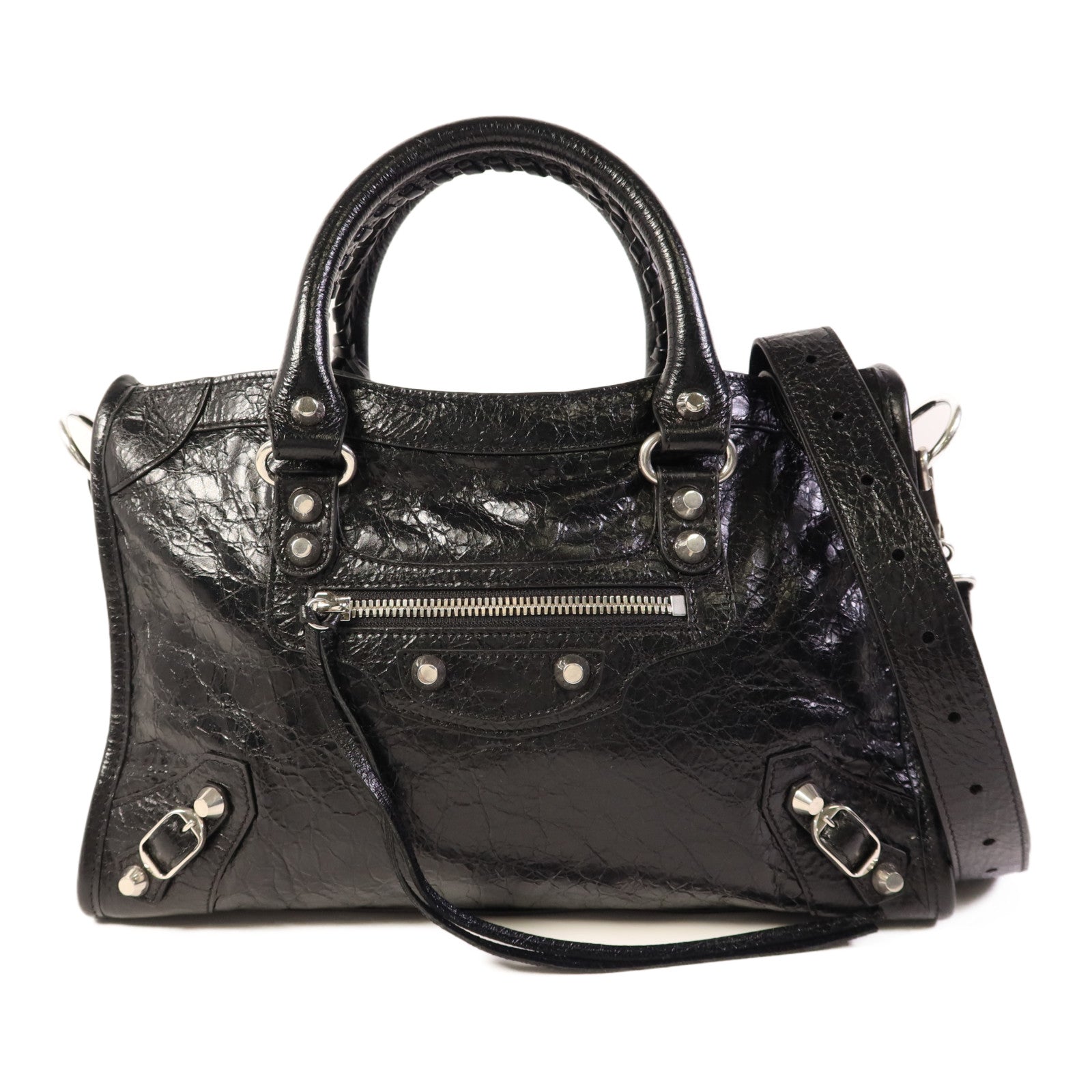 BALENCIAGA 羊皮皮革Le City Small Bag銀扣手挽肩背兩用袋