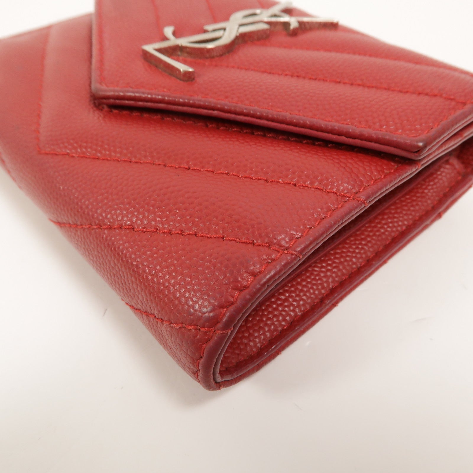 SAINT LAURENT 羊皮皮革Cassandre Compact Tri Fold錢包