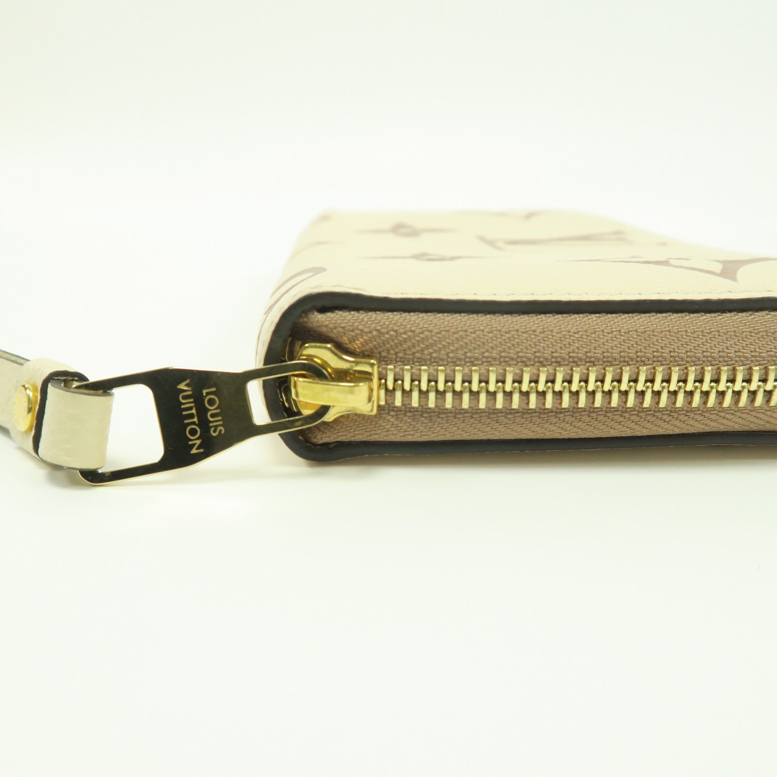 LOUIS VUITTON Monogram Empreinte Long Wallet金扣長錢包白色/啡色