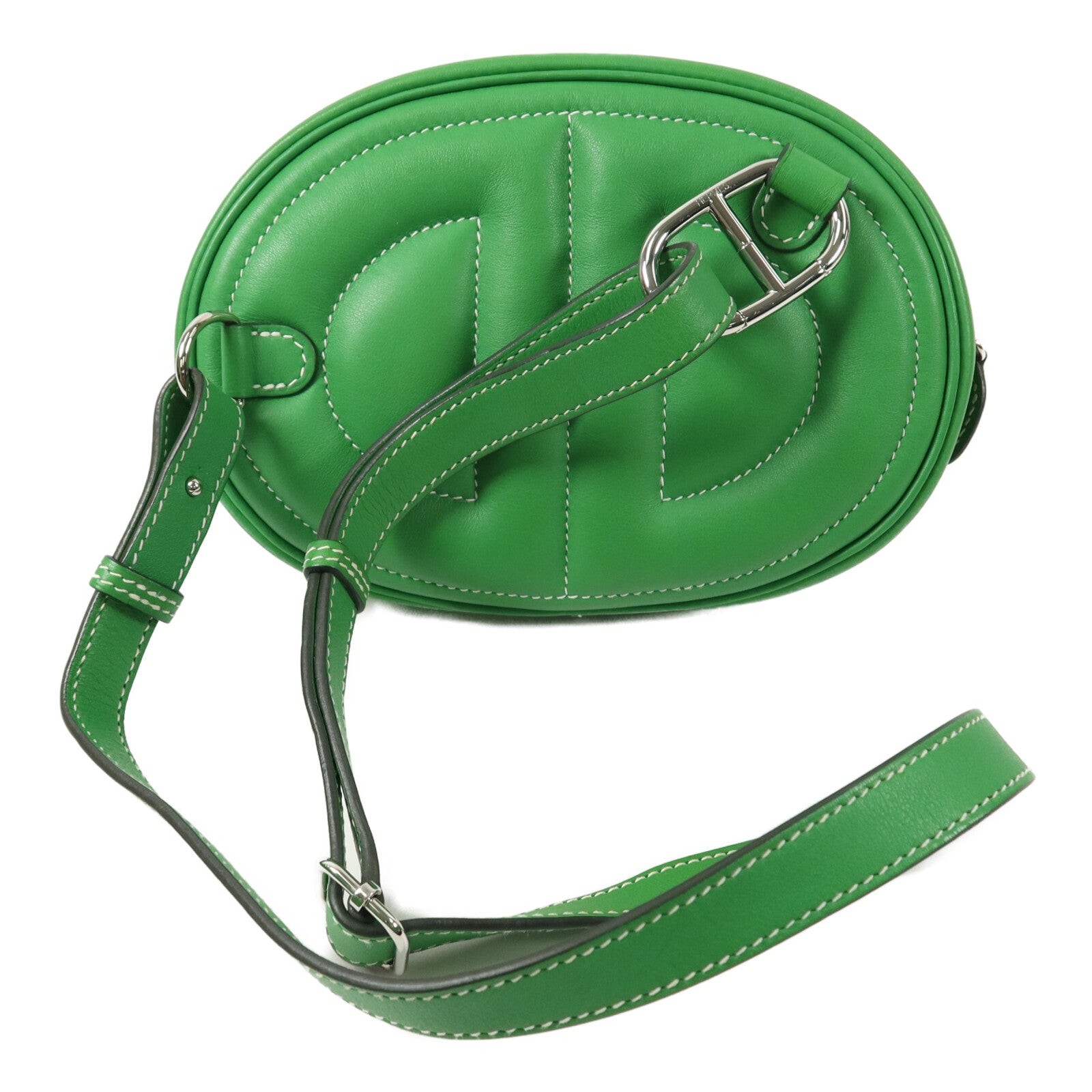 HERMES Swift皮革In The Loop Belt Bag腰包Bamboo/Blue Brume