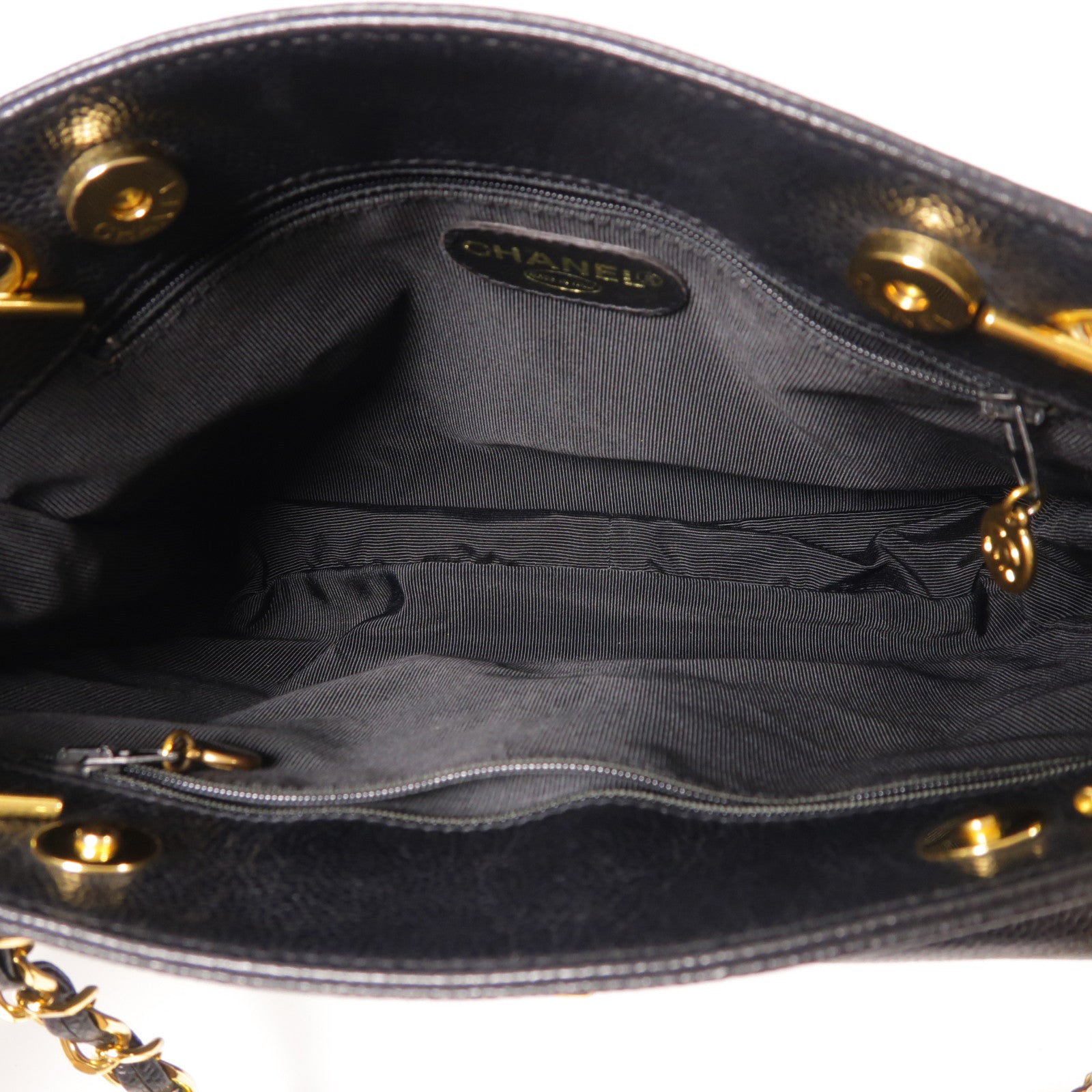 CHANEL 牛皮皮革Chain Shoulder金扣肩背袋