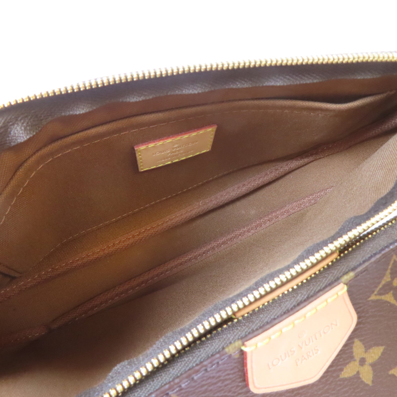 LOUIS VUITTON Monogram Multi Pochette Accessoires金扣手挽肩背兩用袋啡色