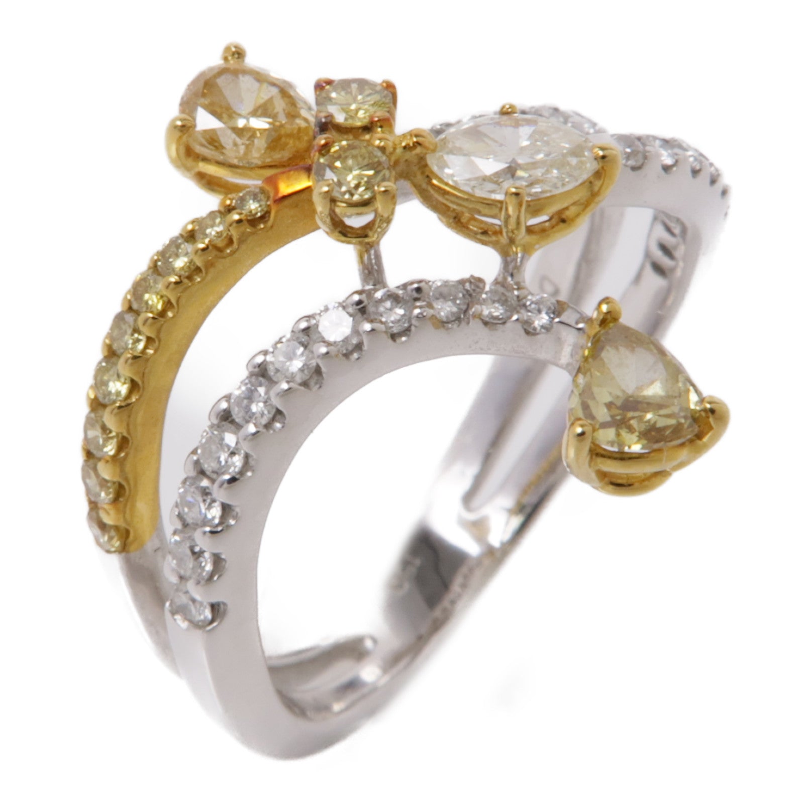 JEWELRY 0.98ct Diamond Ring 18K White Gold US#5